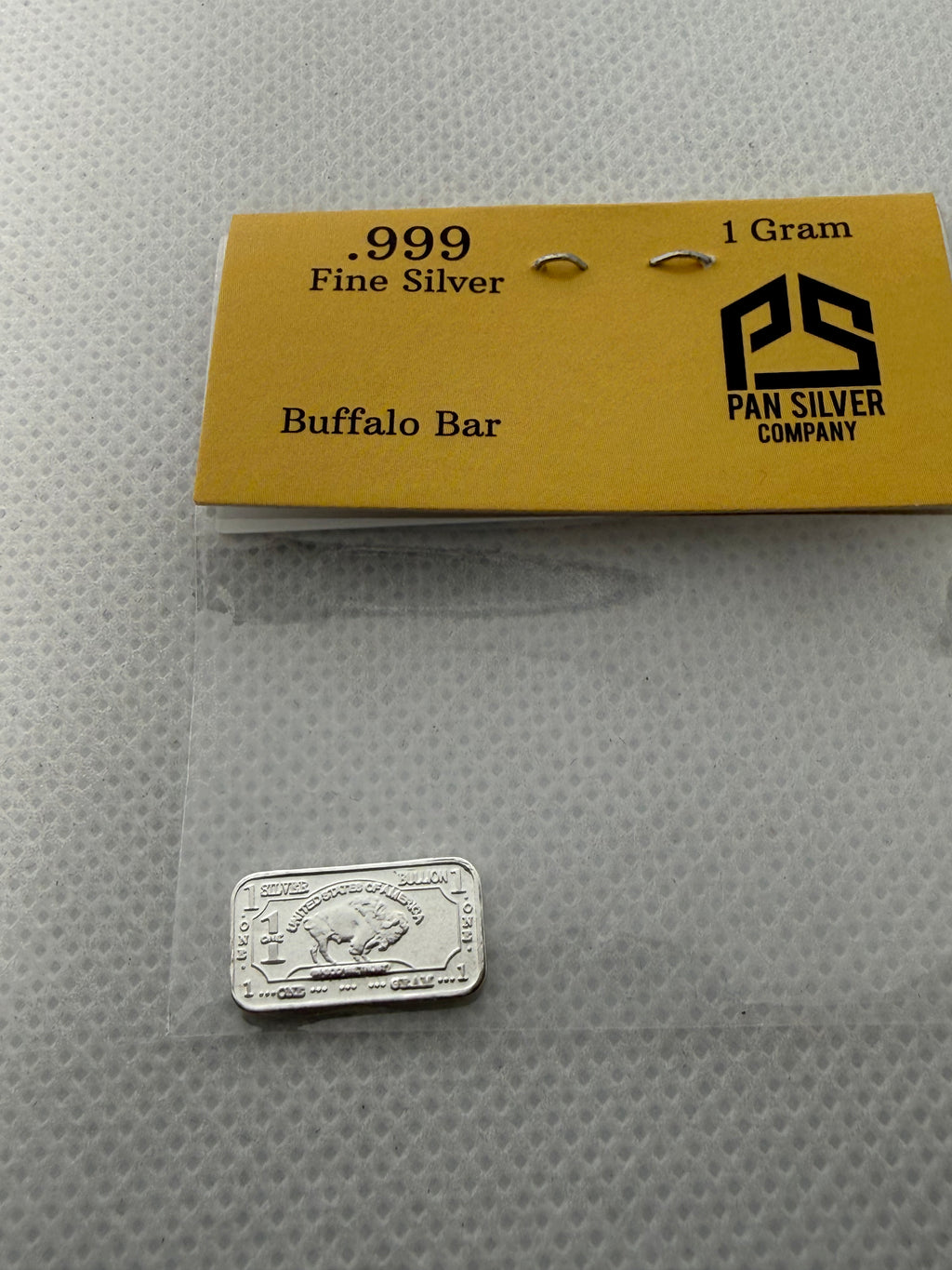 PSC 1 Gram 999 Fine Silver Buffalo Bar in Packaging S