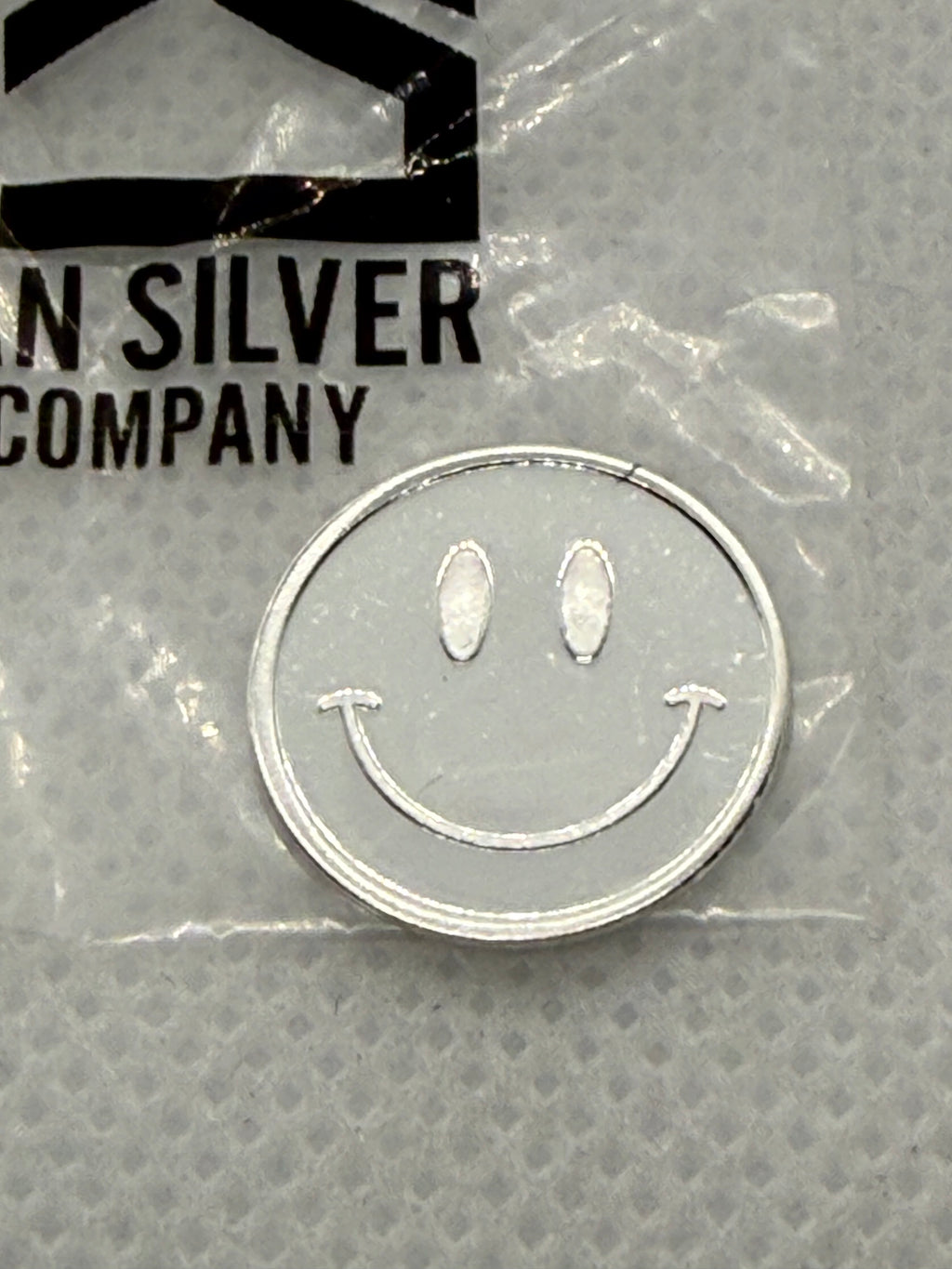 Smiley Face 1 gram Fine 999 Silver Round PSC