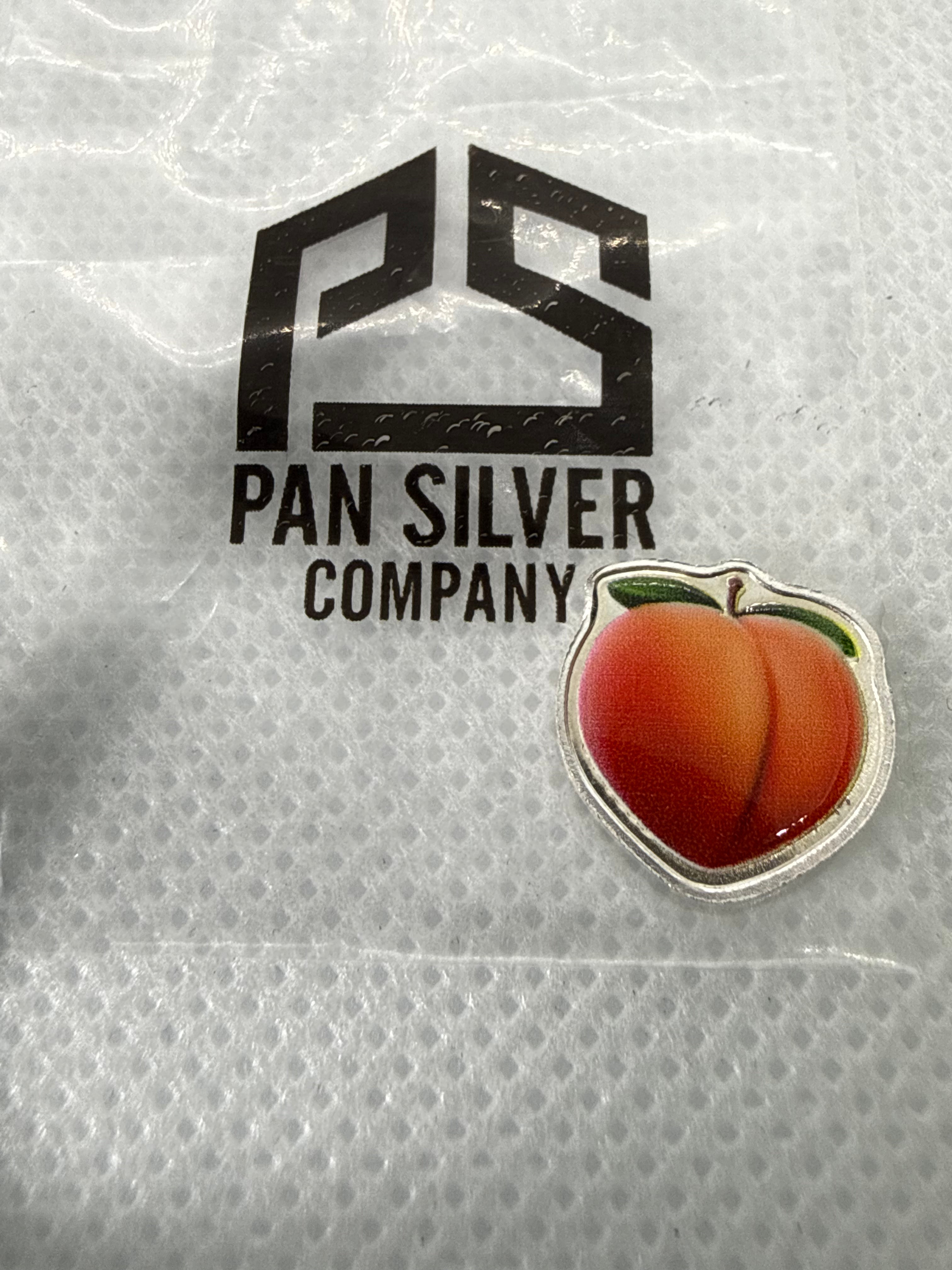 Peach Emoji 1 Gram Fine .999 Silver Bar with Colour PSC
