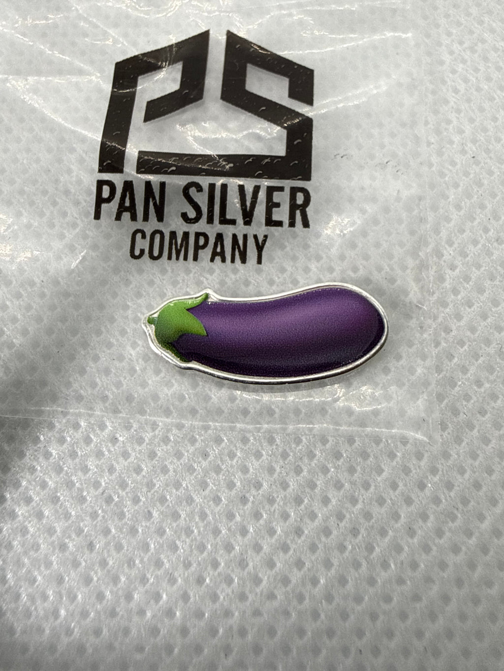 Eggplant / Aubergine Emoji 1 Gram 999 Silver with Colour PSC