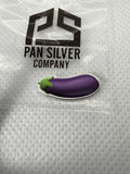 Eggplant / Aubergine Emoji 1 Gram 999 Silver with Colour PSC
