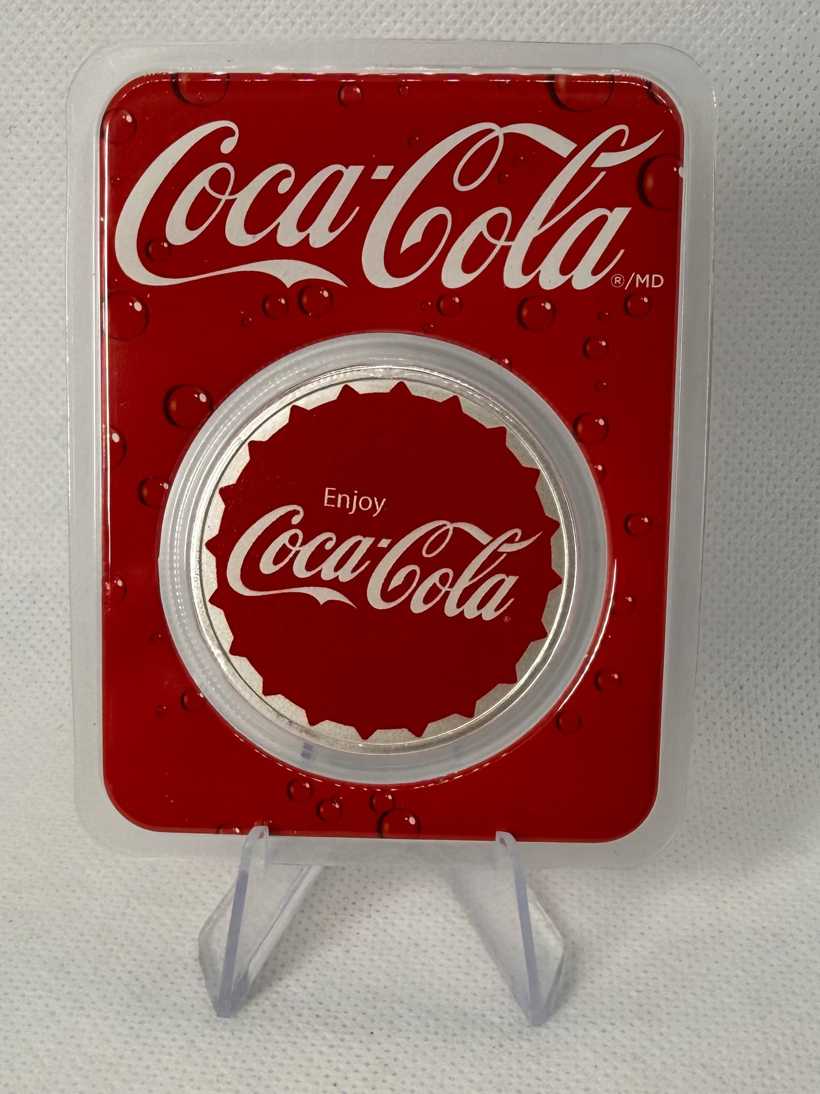 APMEX 1 Troy Oz Fine .999 Silver Coca-Cola Round in TEP