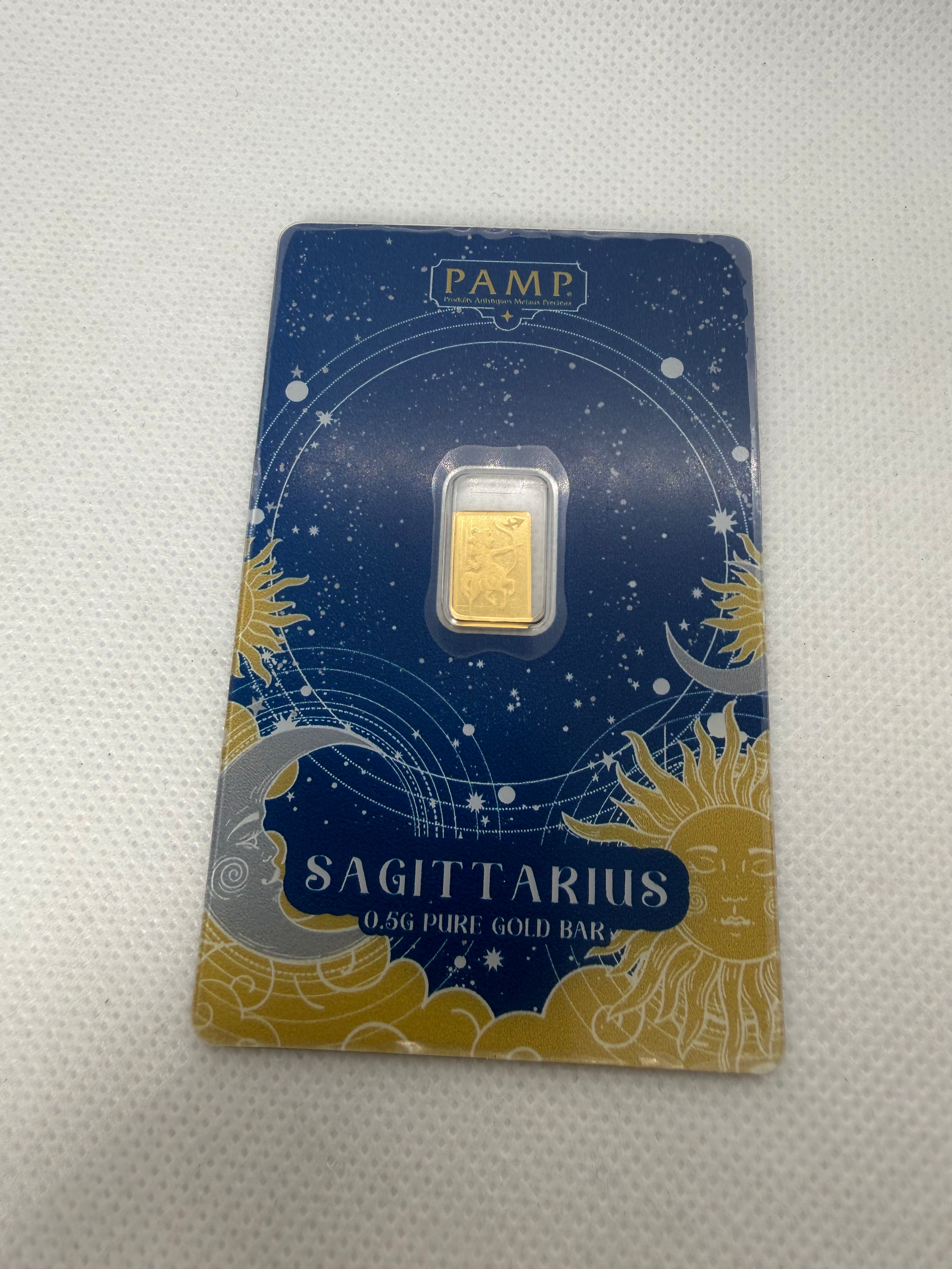 PAMP Suisse Zodiac - Various Bars - 0.5 Gram Fine 999.9 Gold in Assay Card