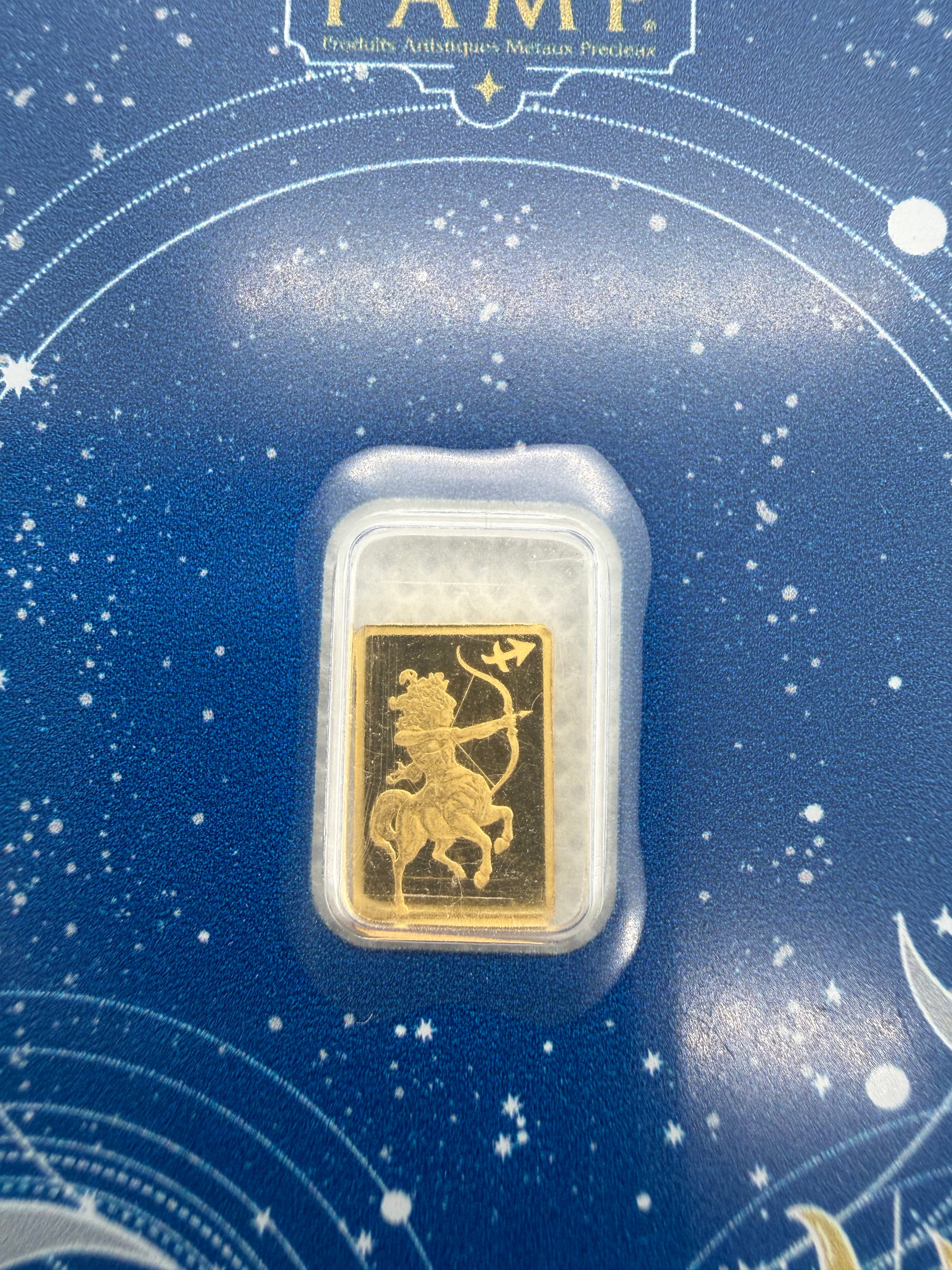 PAMP Suisse Zodiac - Various Bars - 0.5 Gram Fine 999.9 Gold in Assay Card