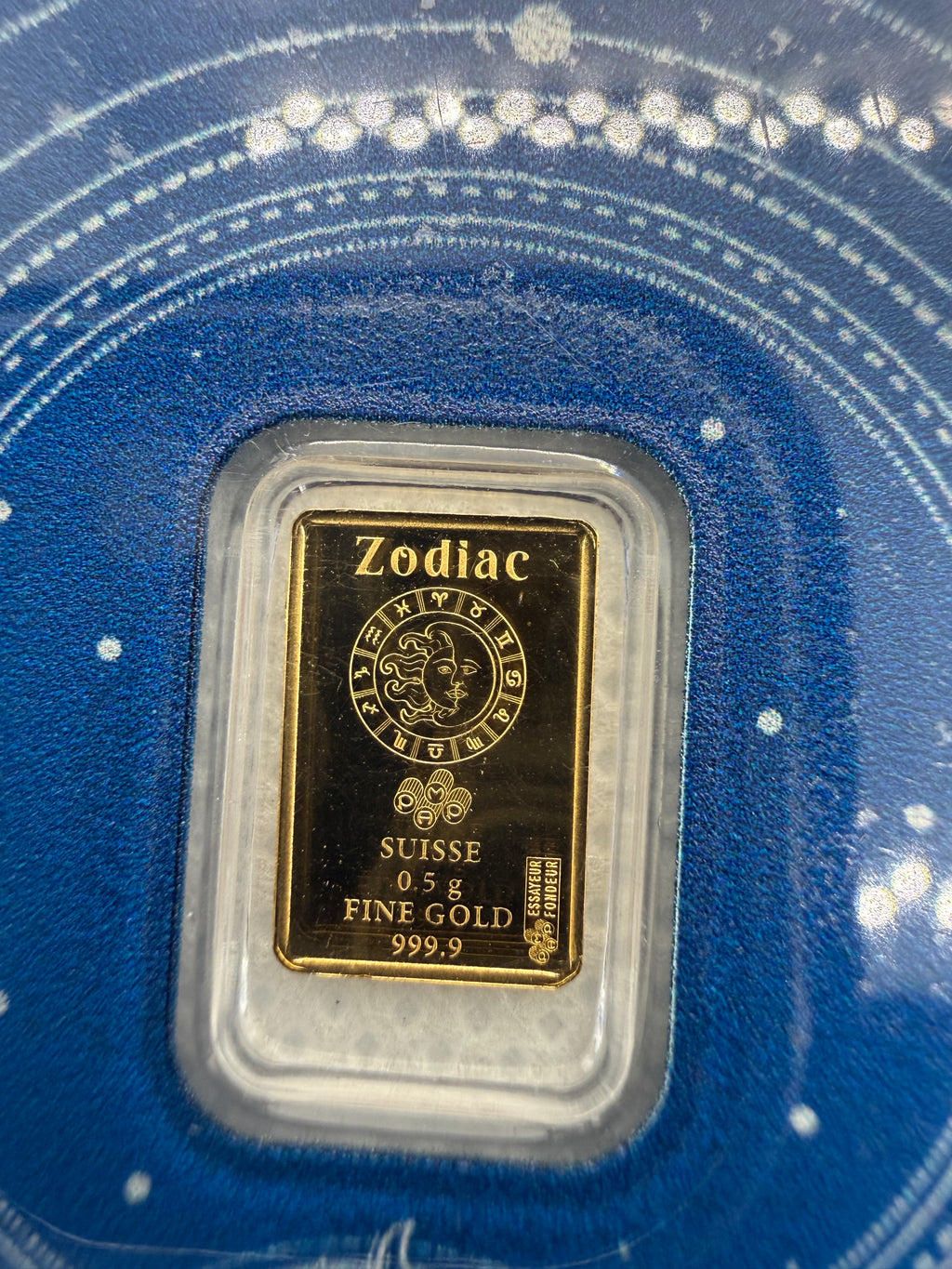 PAMP Suisse Zodiac - Various Bars - 0.5 Gram Fine 999.9 Gold in Assay Card