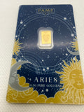 PAMP Suisse Zodiac - Various Bars - 0.5 Gram Fine 999.9 Gold in Assay Card