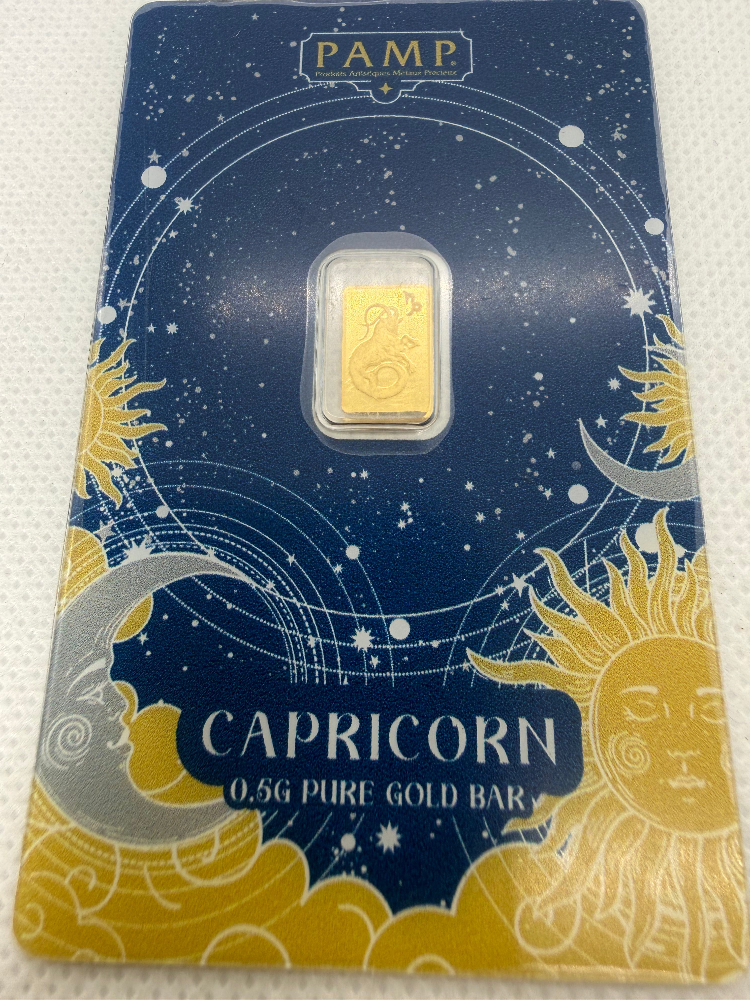 PAMP Suisse Zodiac - Various Bars - 0.5 Gram Fine 999.9 Gold in Assay Card