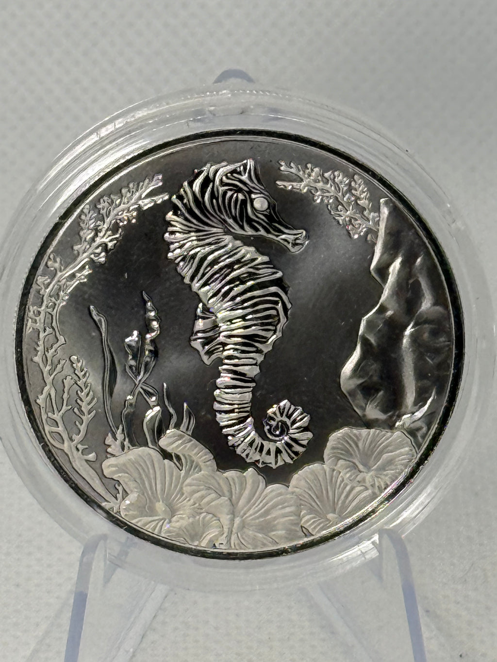 Scottsdale Seahorse 1 Oz Fine 999 Silver Coin in Capsule