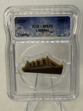 RMS TITANIC Shaped 1/1000 Oz Gold Coin MS70 ICG Graded 12$ Liberia 2026