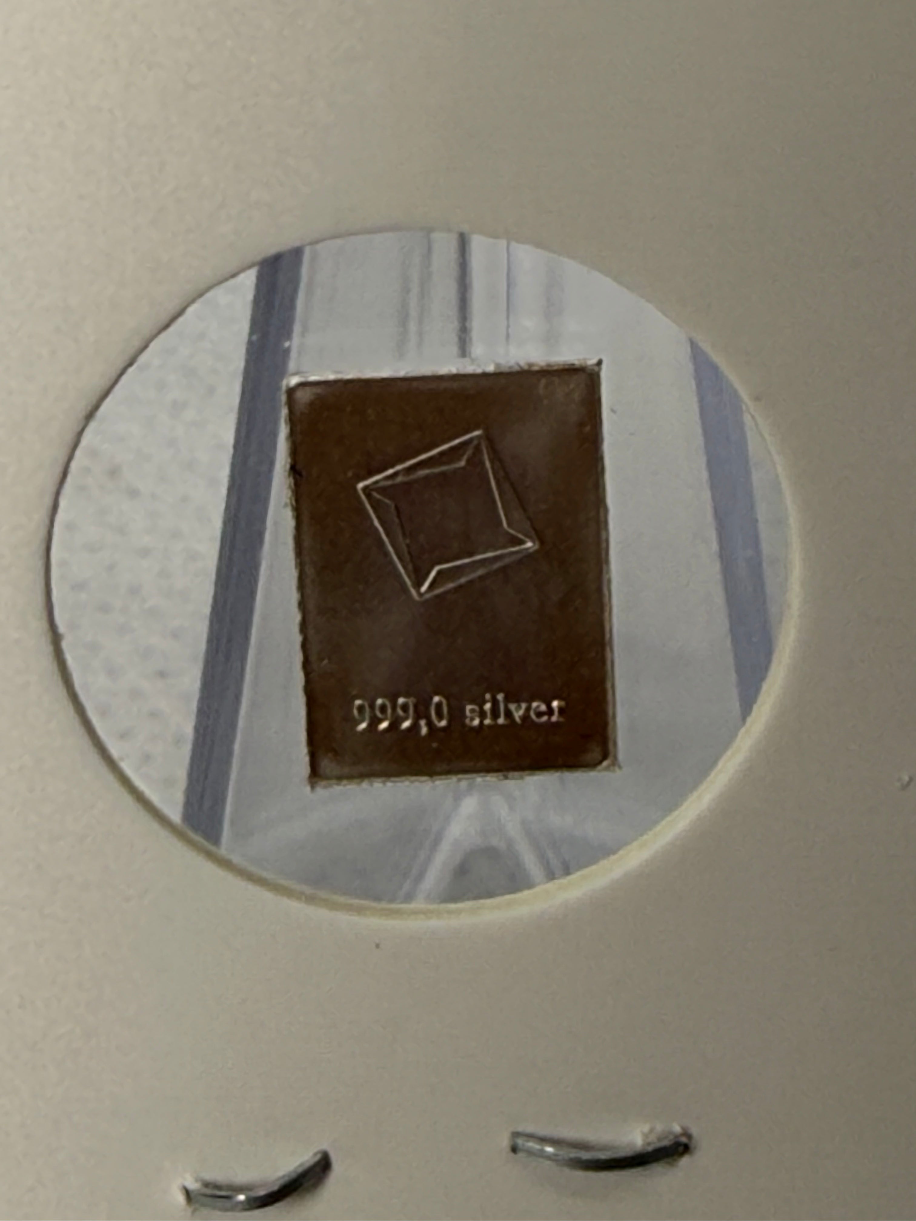 Valcambi 1g Fine 999 Silver bar in coin fold