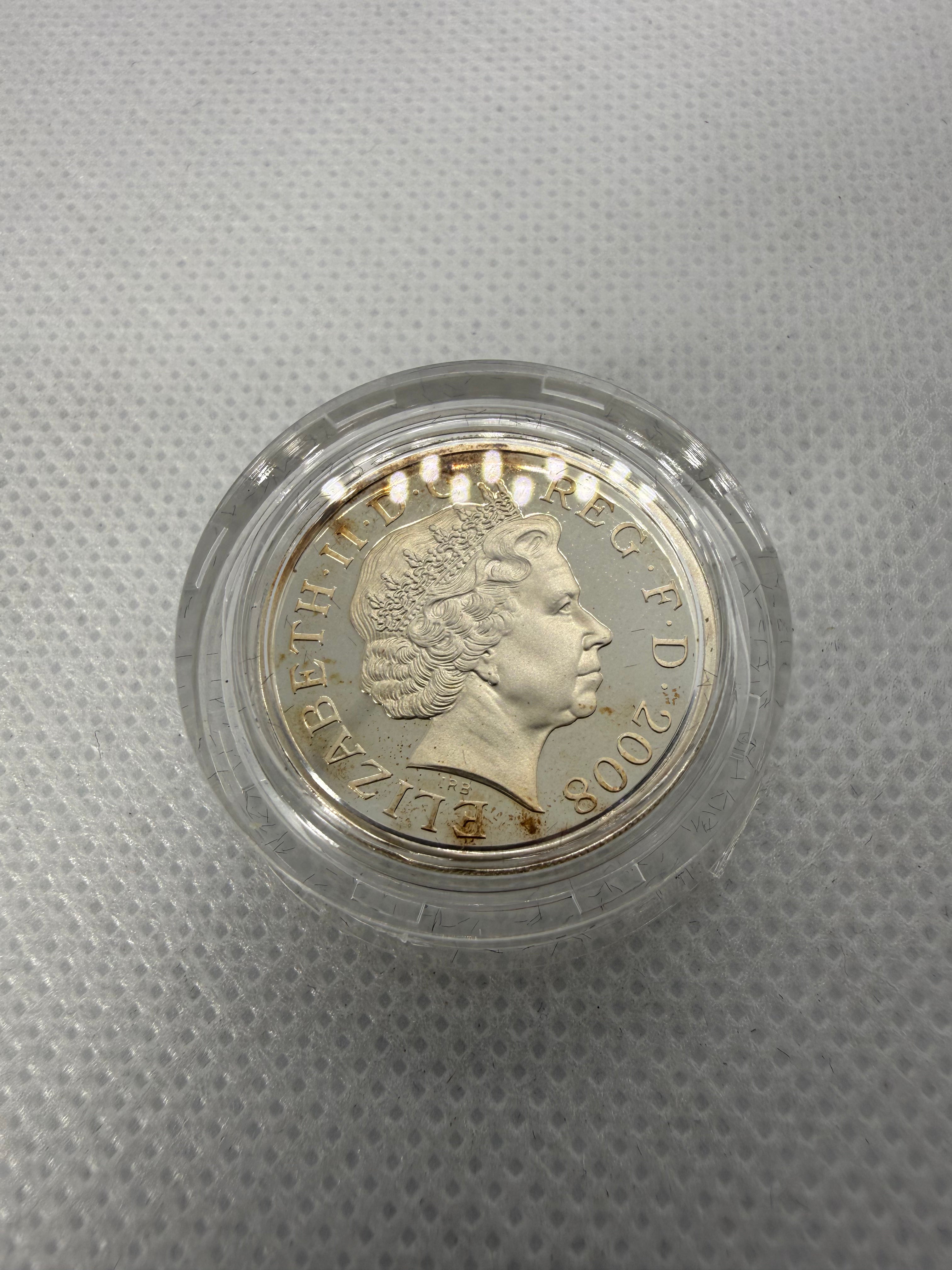 Royal Mint 2008 £1 Fine 999 Silver Proof Coin in Presentation Box