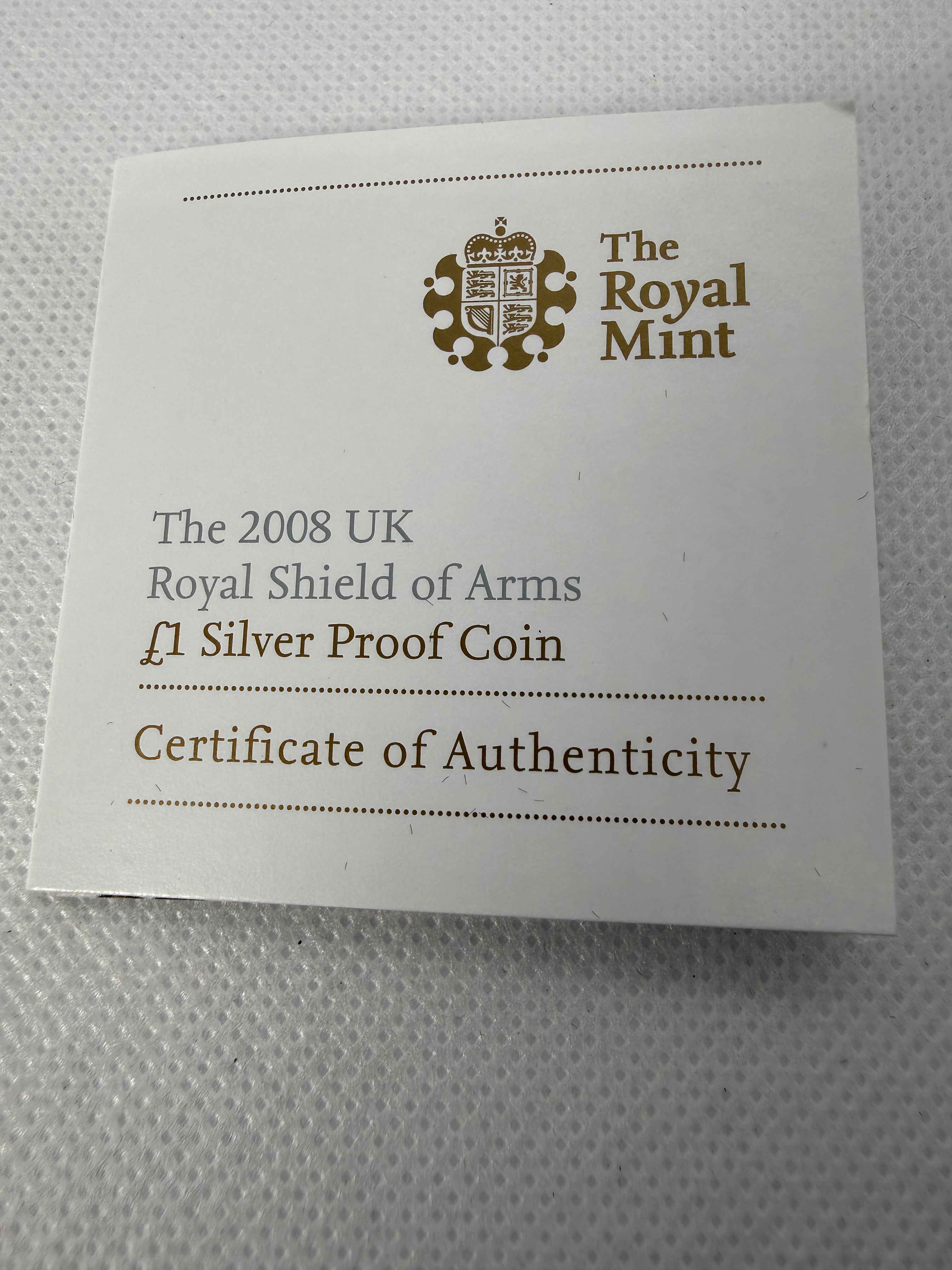 Royal Mint 2008 £1 Fine 999 Silver Proof Coin in Presentation Box