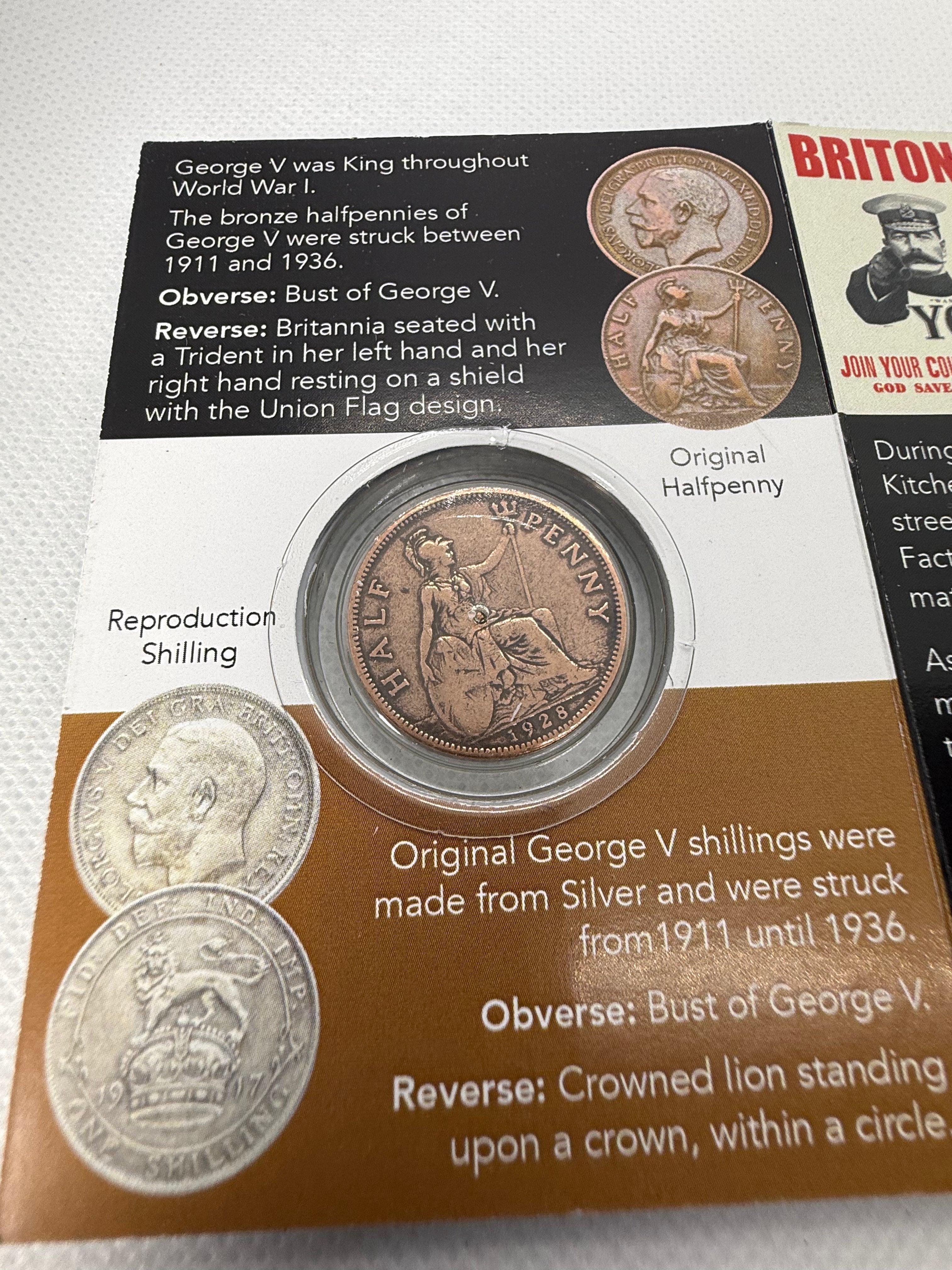 World War 1 George V Coin - Half Penny Coin in Presentation Pack