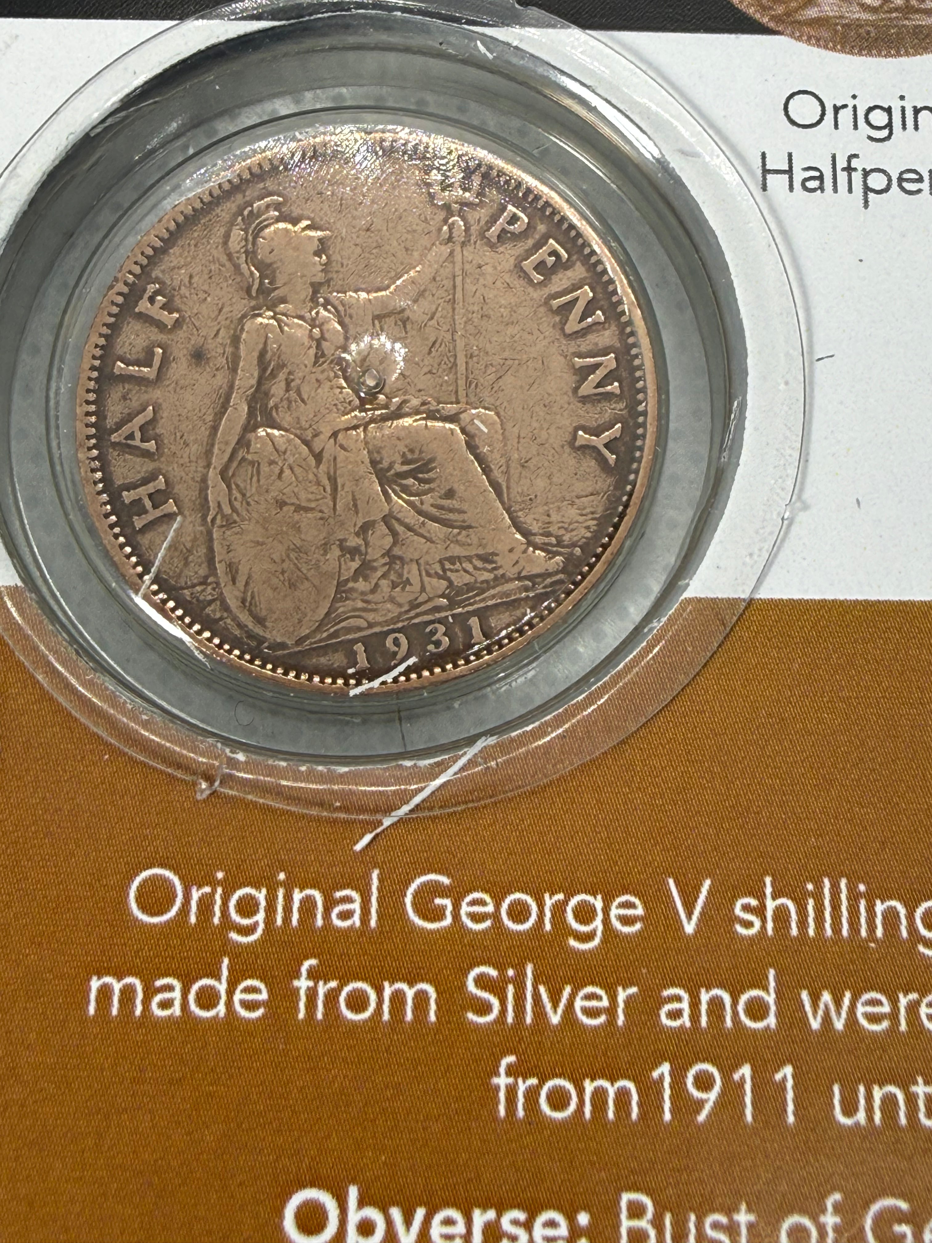 World War 1 George V Coin - Half Penny Coin in Presentation Pack