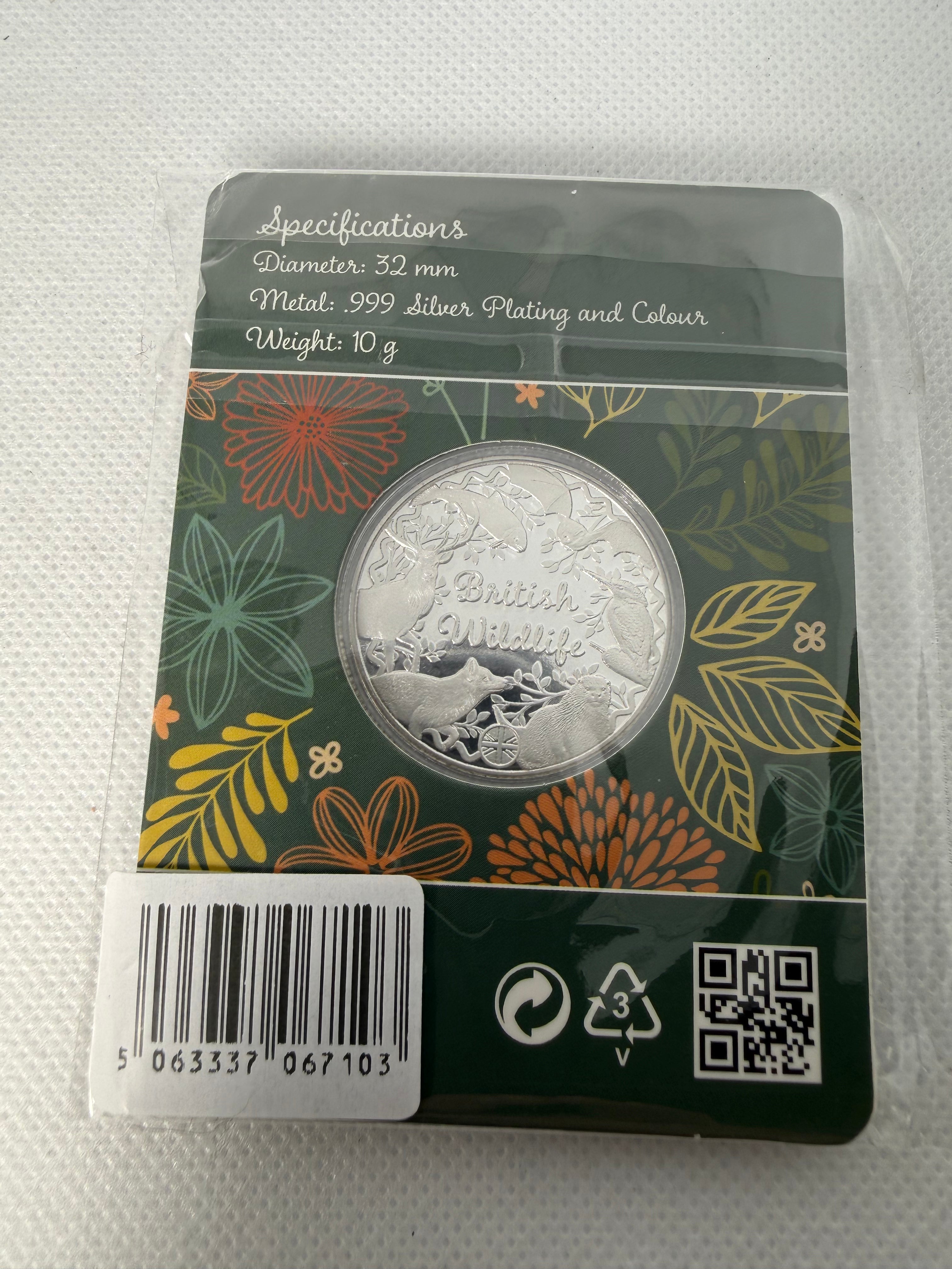 British wildlife collection - Various Fine 999 Plated Silver Coins