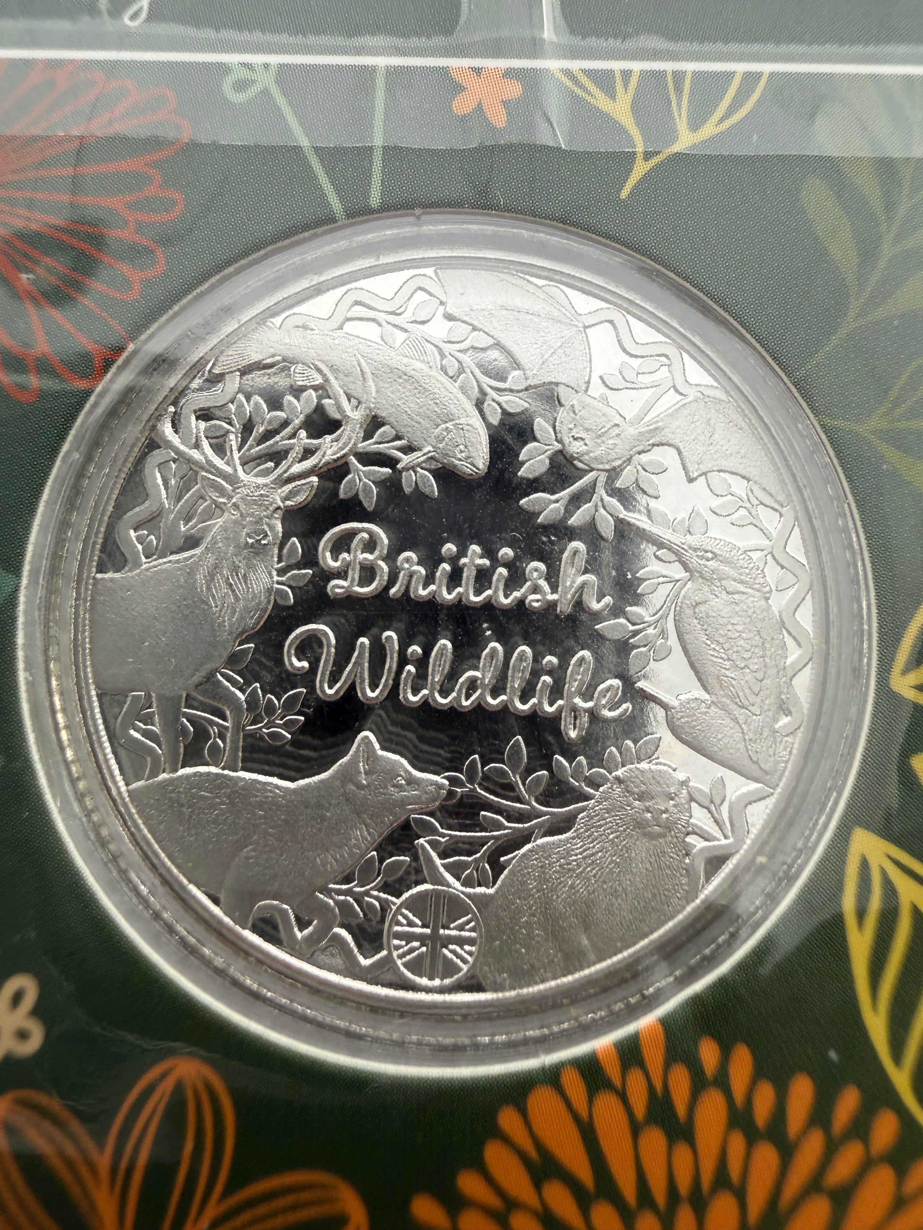 British wildlife collection - Various Fine 999 Plated Silver Coins