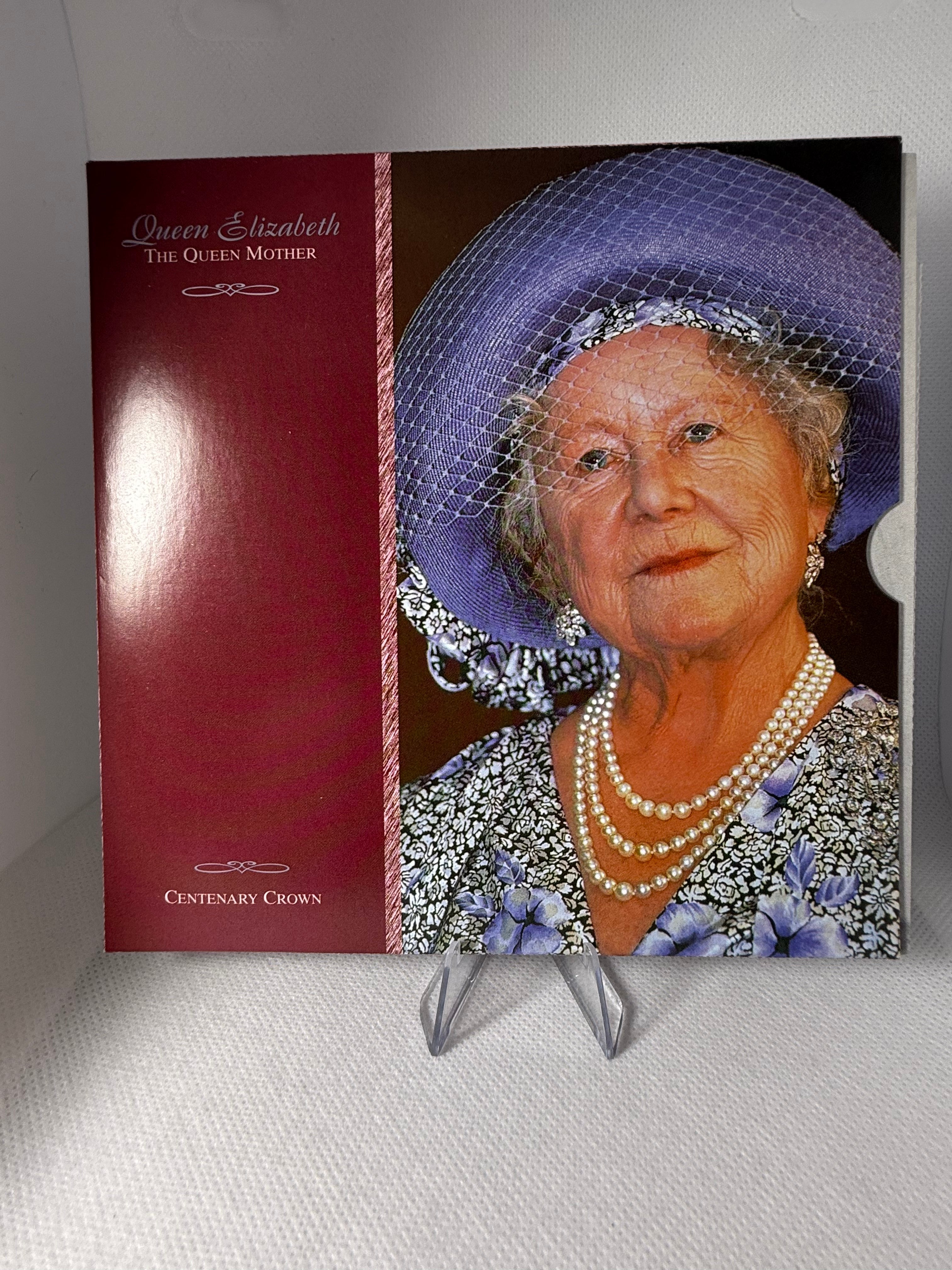 2000 Royal Mint Queen Mother Centenary Crown £5 Five Pound Coin BUNC in Presentation Pack
