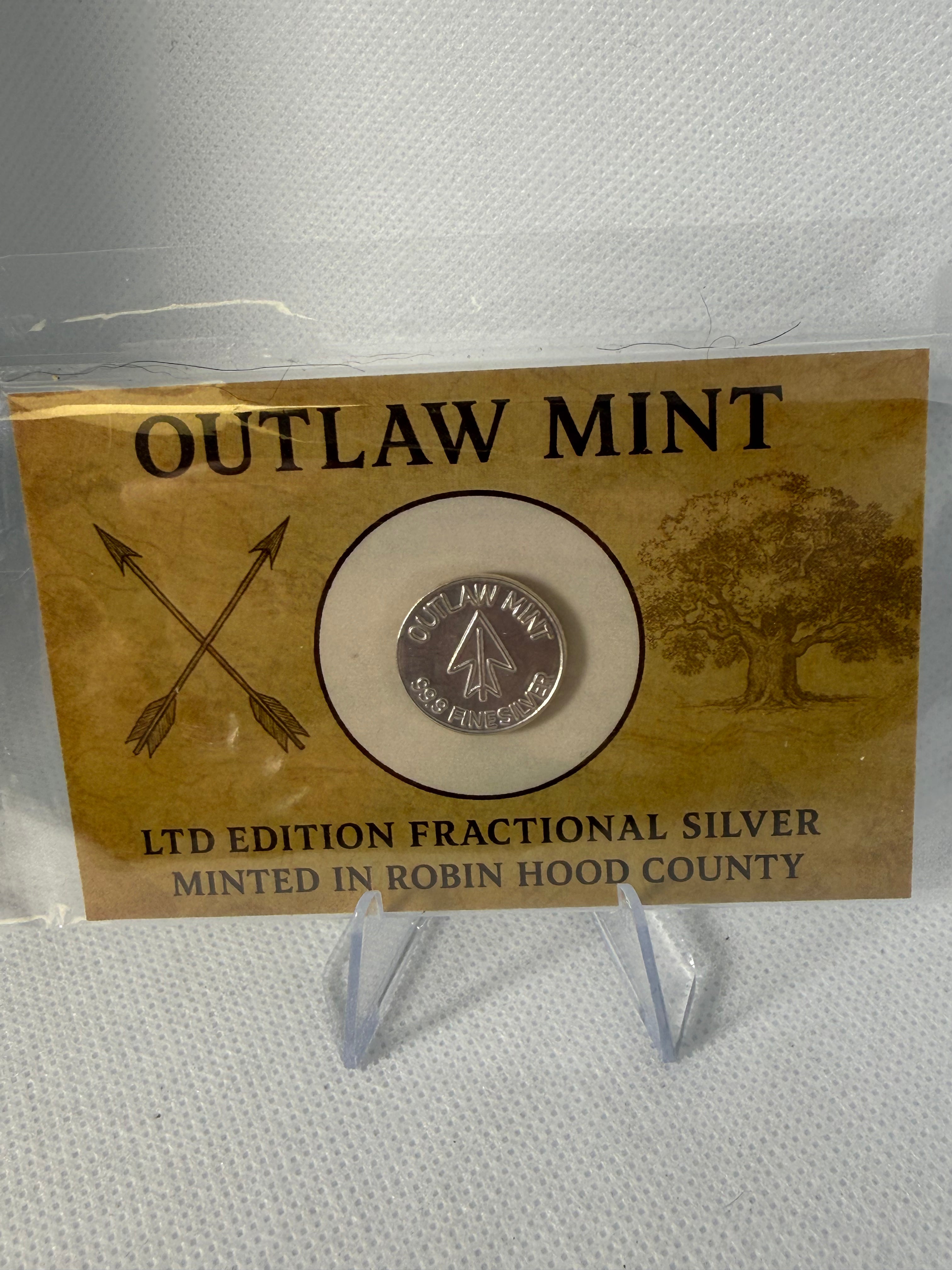 Outlaw Mint Limited Edition 1.1 gram Fine 999 Silver Round in Presentation Pack