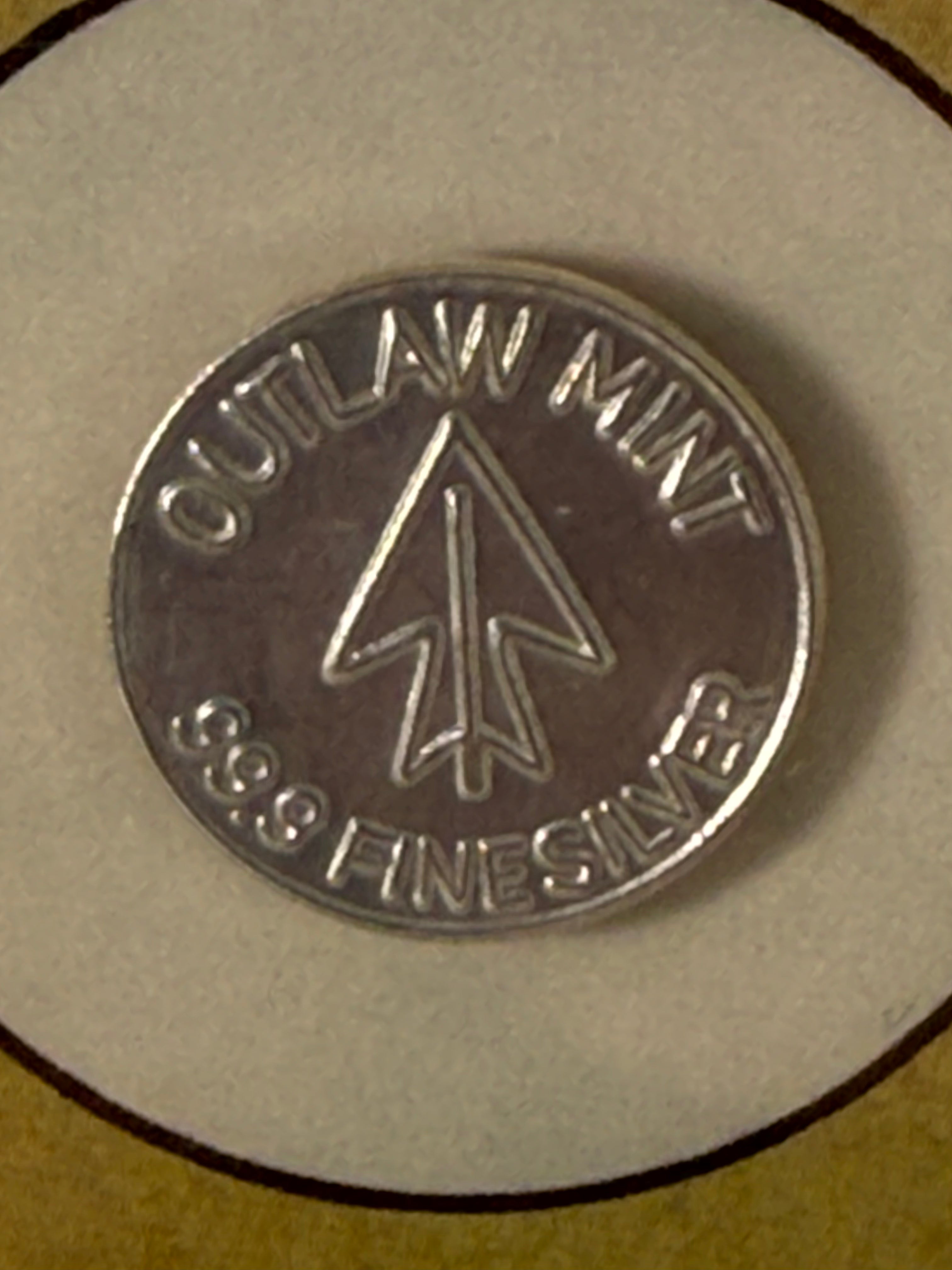 Outlaw Mint Limited Edition 1.1 gram Fine 999 Silver Round in Presentation Pack