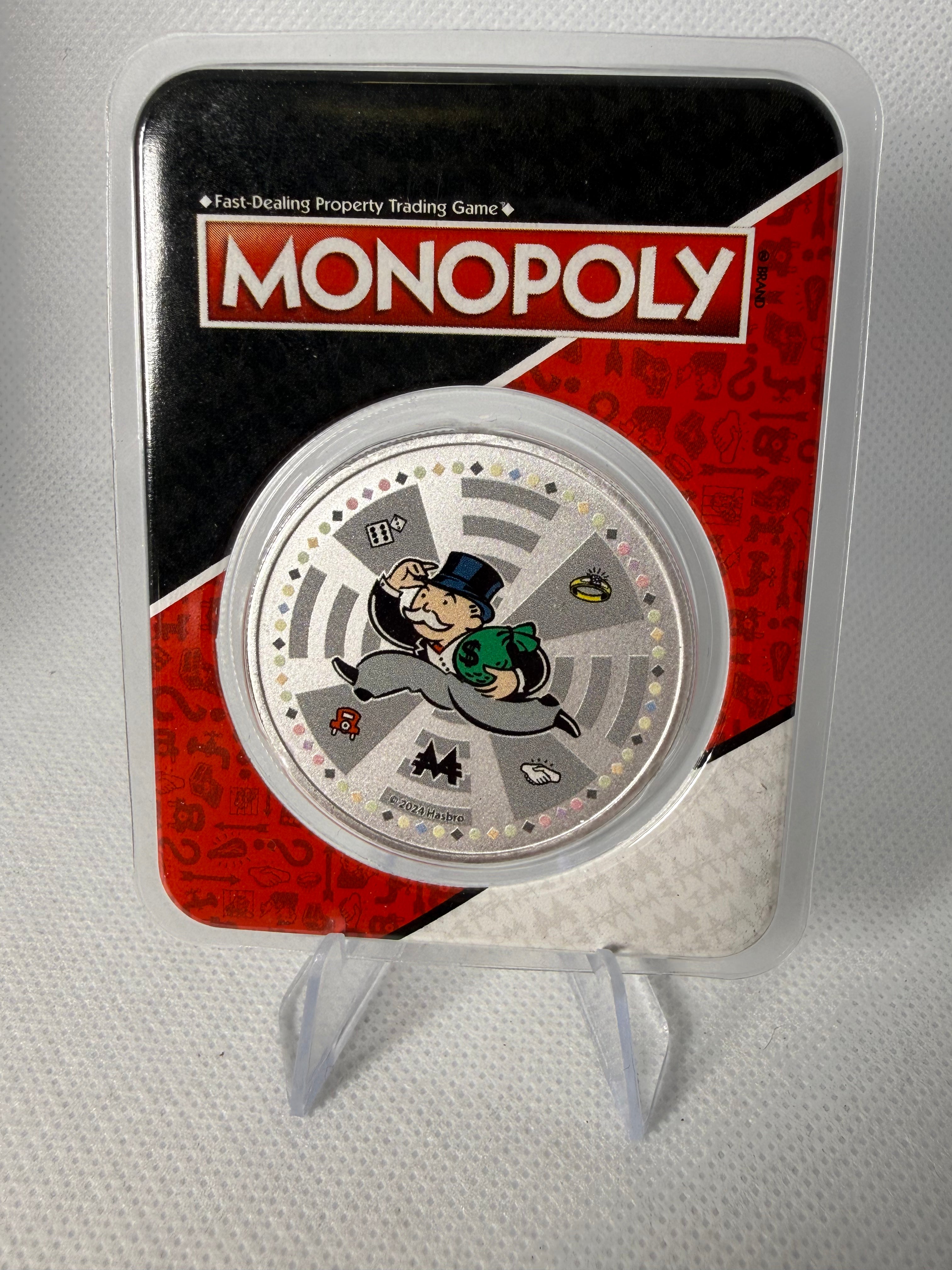 2024 Samoa Mr. Monopoly Colorised 1 oz Pure Silver Coin~ VERY LOW MINTAGE & RARE In TEP