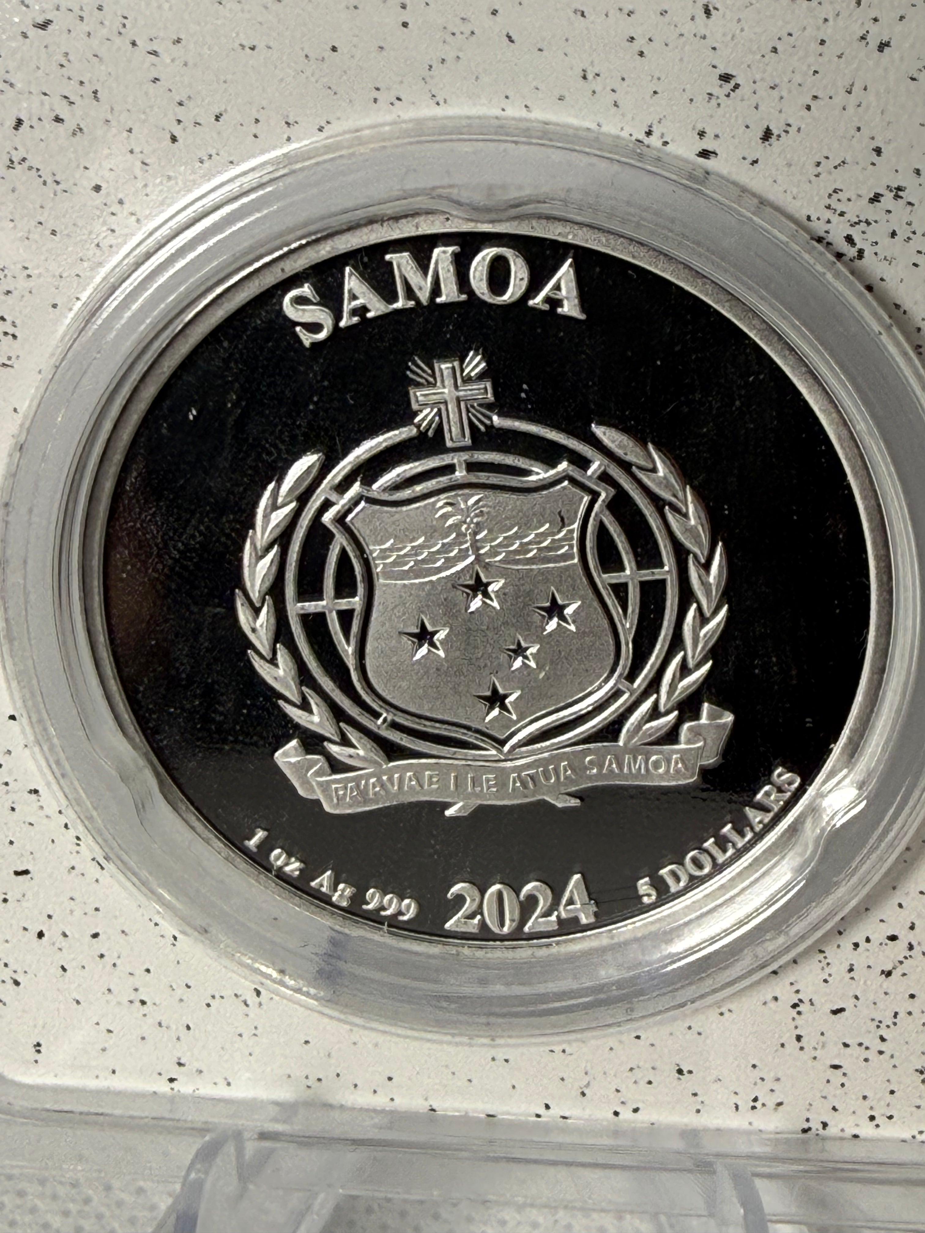 2024 Samoa Mr. Monopoly Colorised 1 oz Pure Silver Coin~ VERY LOW MINTAGE & RARE In TEP