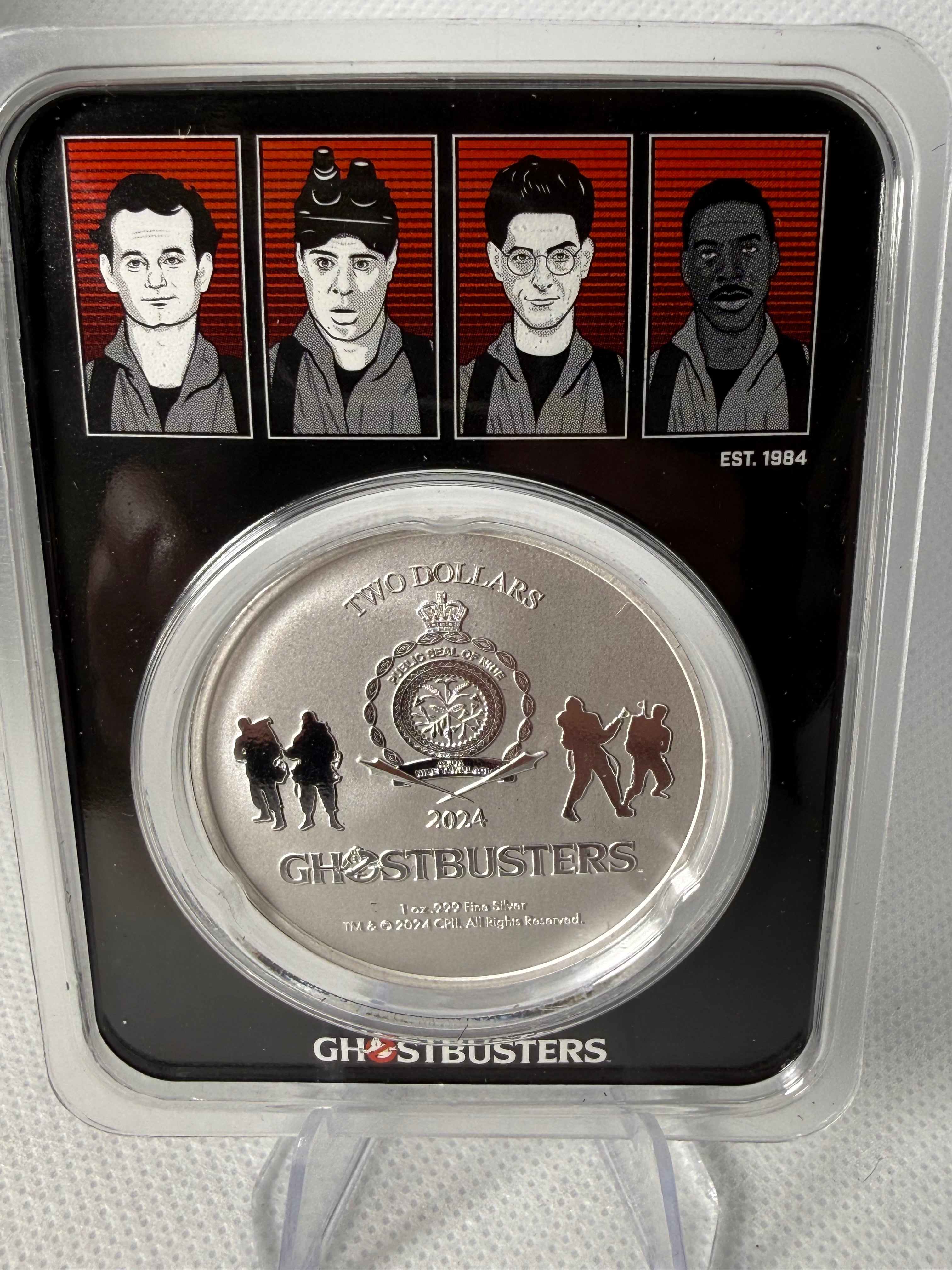 Ghostbusters 2024 1oz Silver Coin with colourisation – Limited Edition .999 Fine Silver In T.E.P