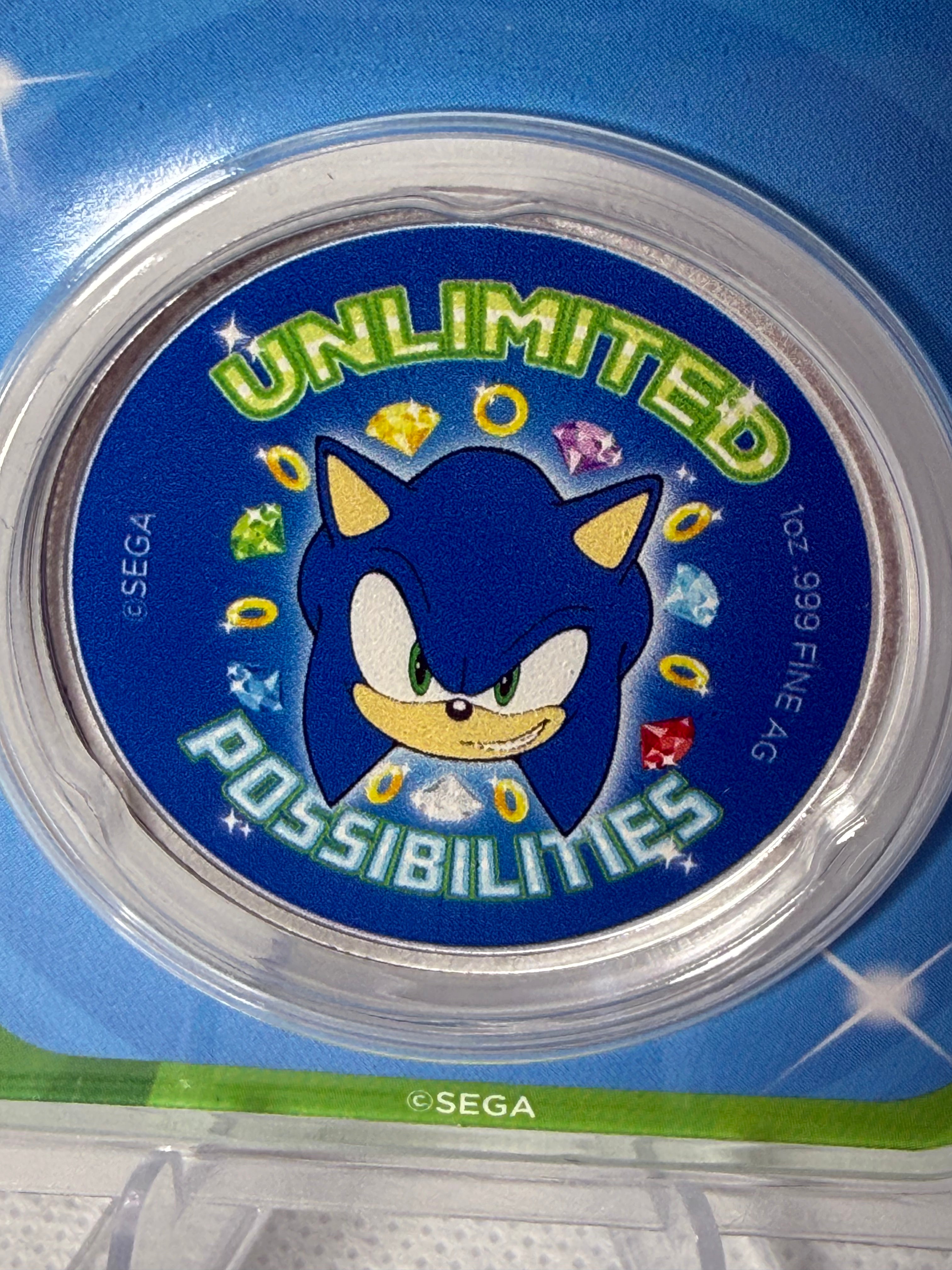 Sonic the Hedgehog 1 oz Fine 999 Silver Round in TEP Limited Edition