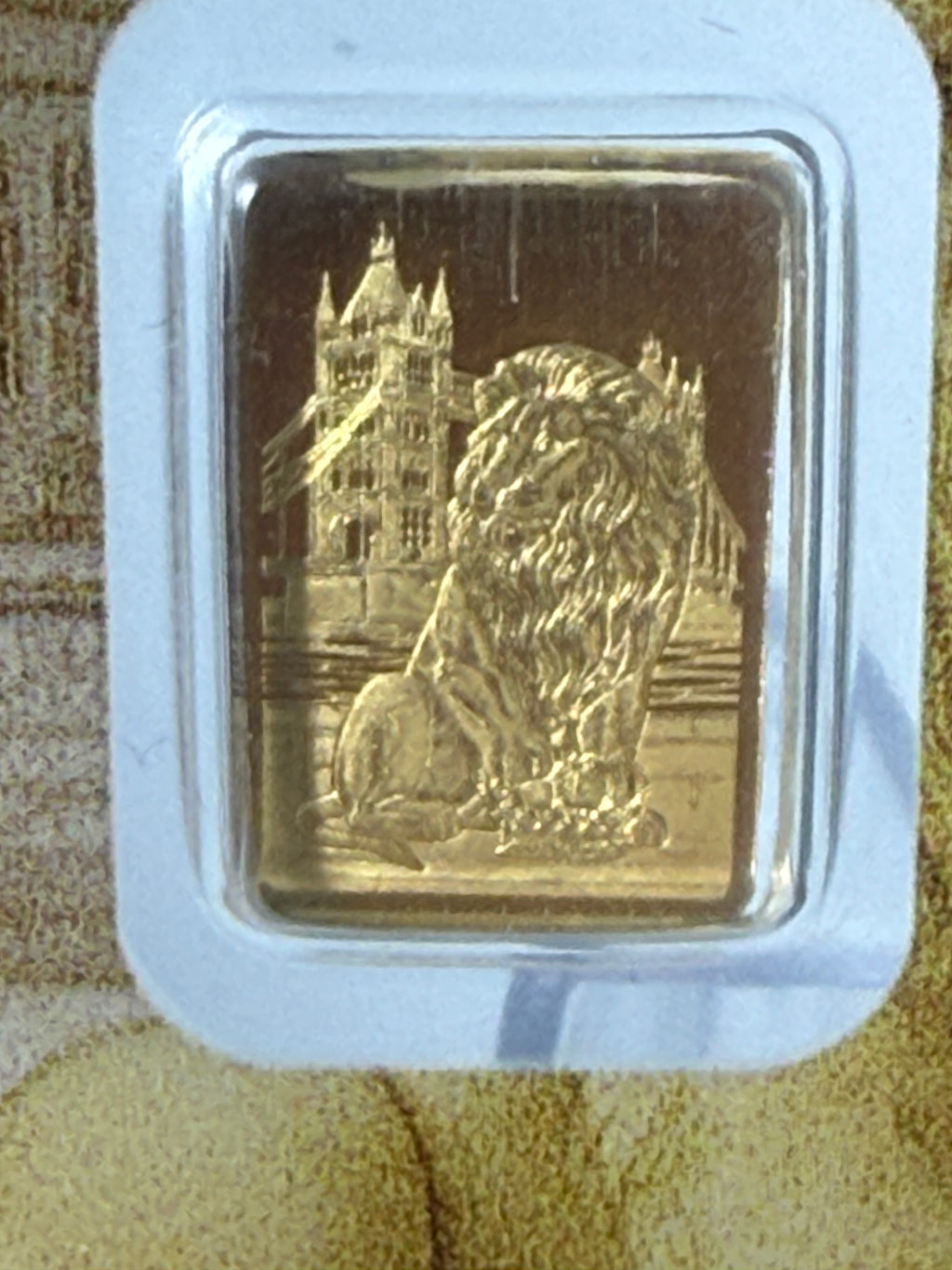Lion of England 0.5g PAMP Fine 999.9 Gold Bar in Assay