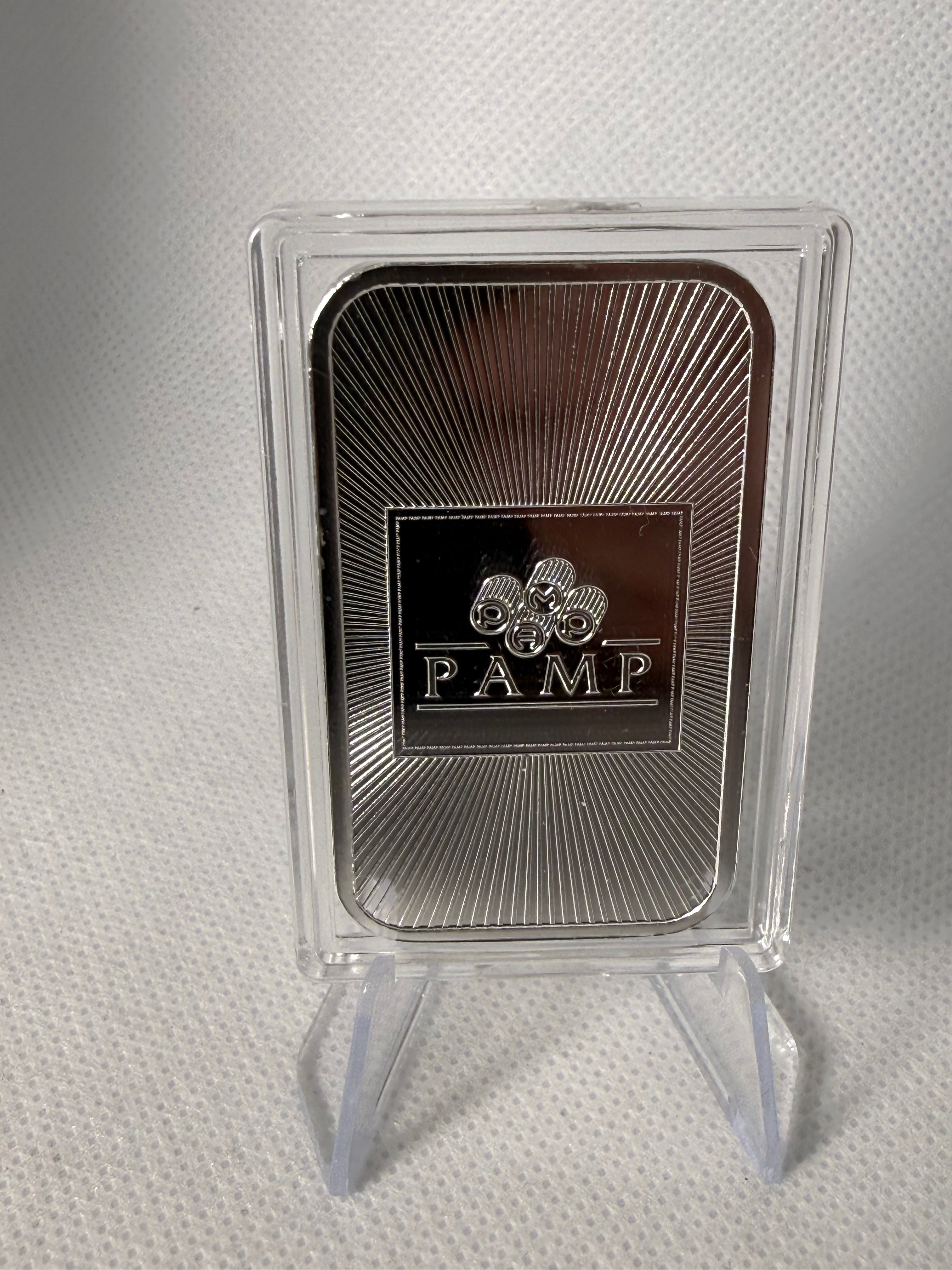PAMP 1 oz Fine 999 Silver Bar in capsule