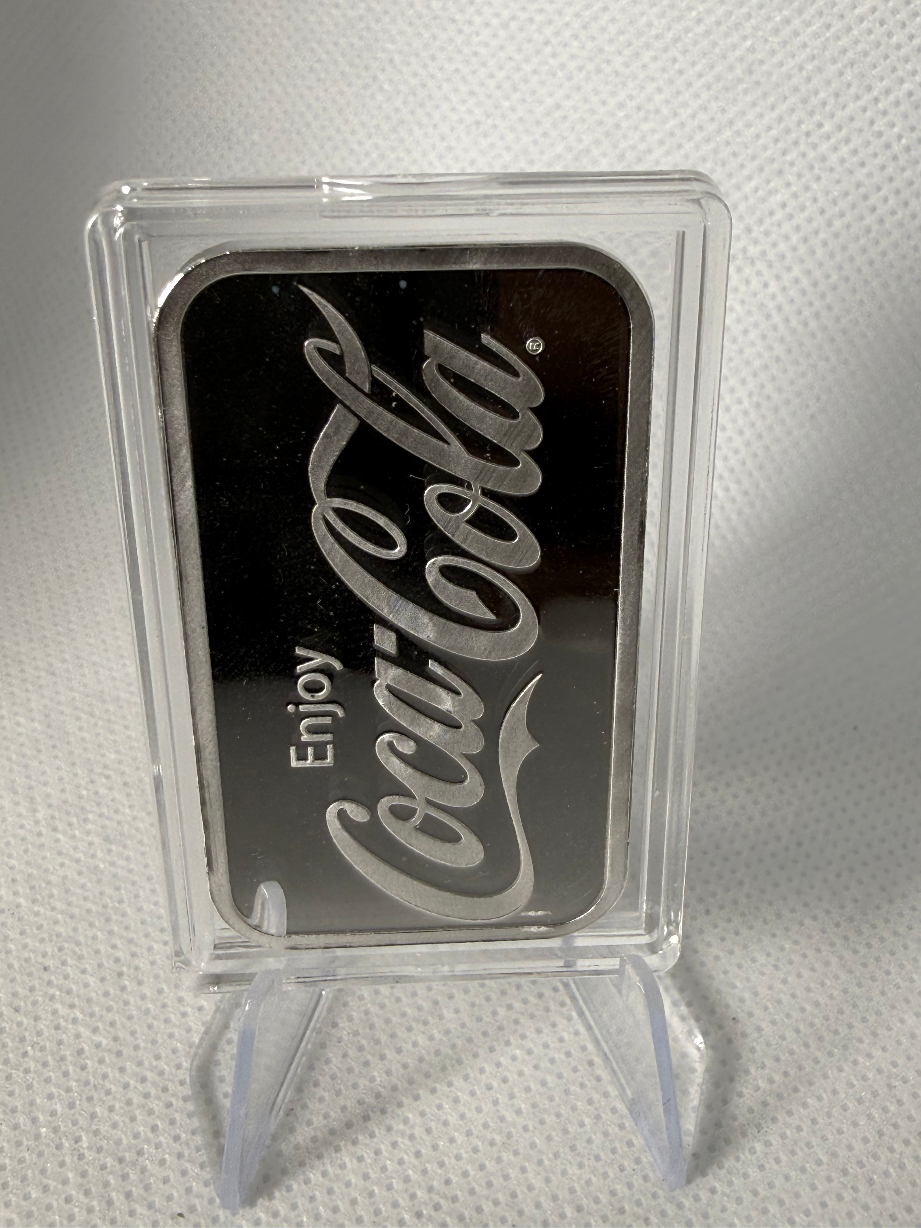 Coca Cola Bottle Design 1 oz Fine 999 Silver Bar in Capsule