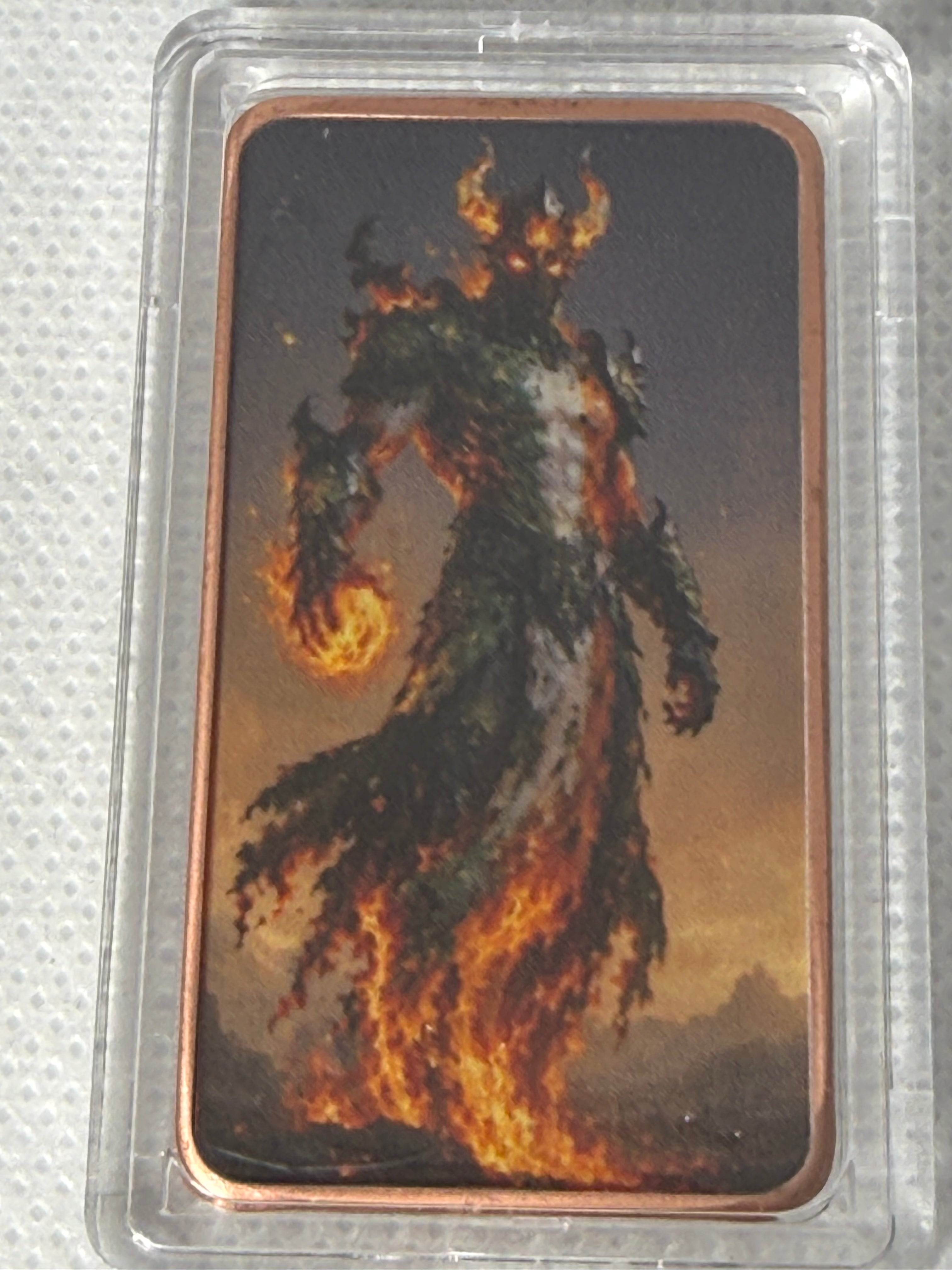 4 Nations - Surtur / Fire Lord with Nation top and Ball 1 oz Fine Copper Bar in Capsule New - Rare - Limited Mintage