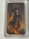 4 Nations - Surtur / Fire Lord with Nation top and Ball 1 oz Fine Copper Bar in Capsule New - Rare - Limited Mintage