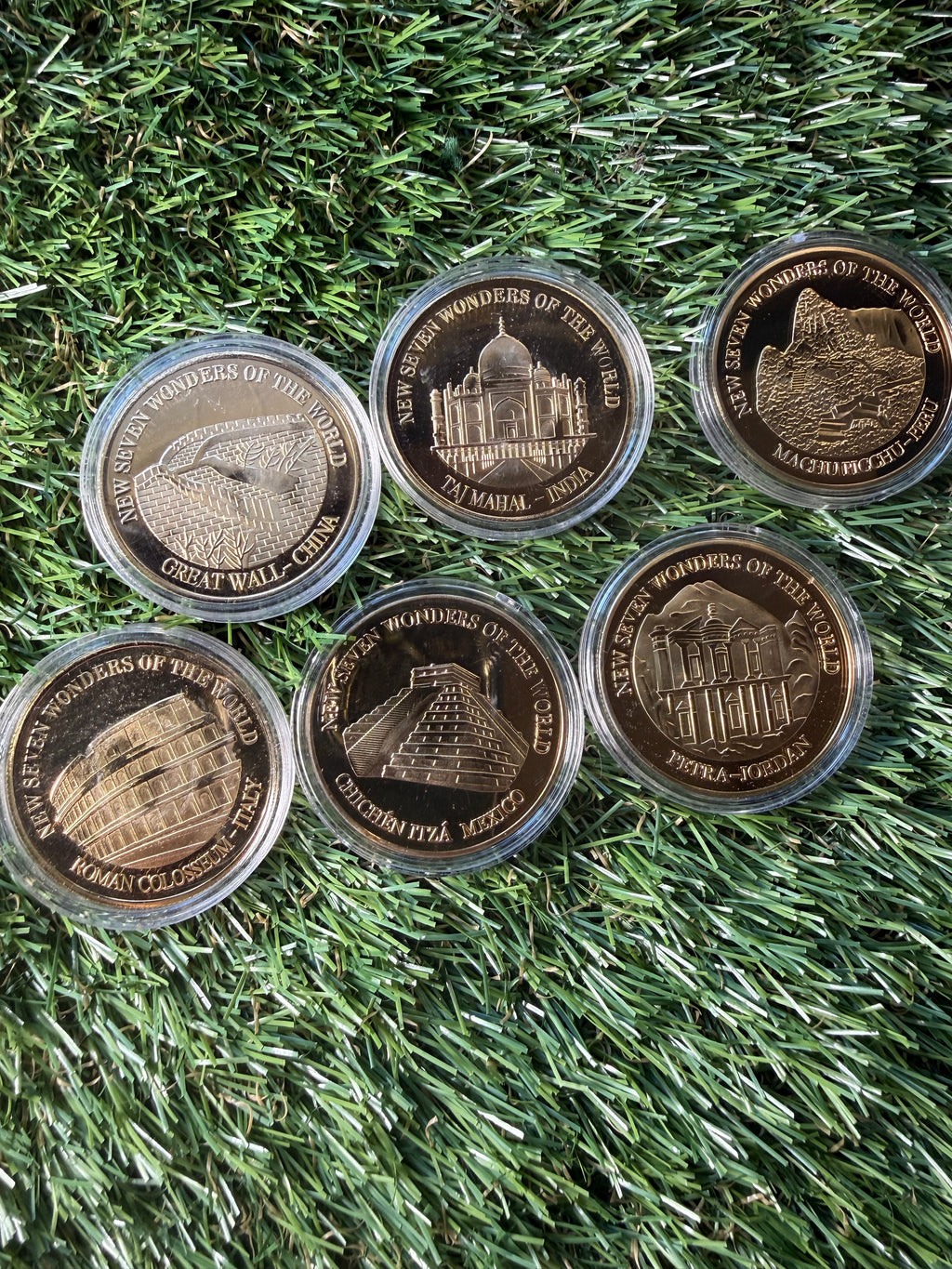 Seven Wonders of the World 2007 gold plated coin collection