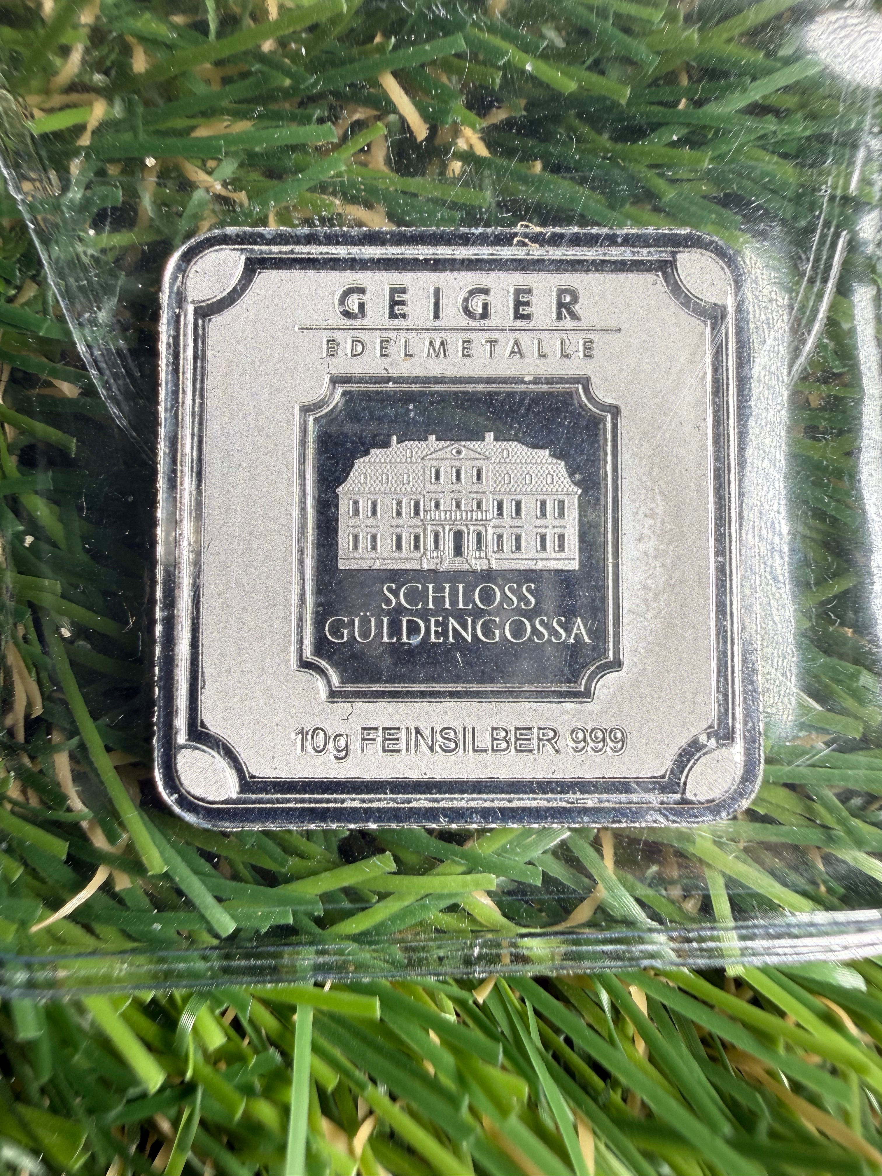 10 Gram Geiger Fine 999 Silver Bar - Loose in coin flip