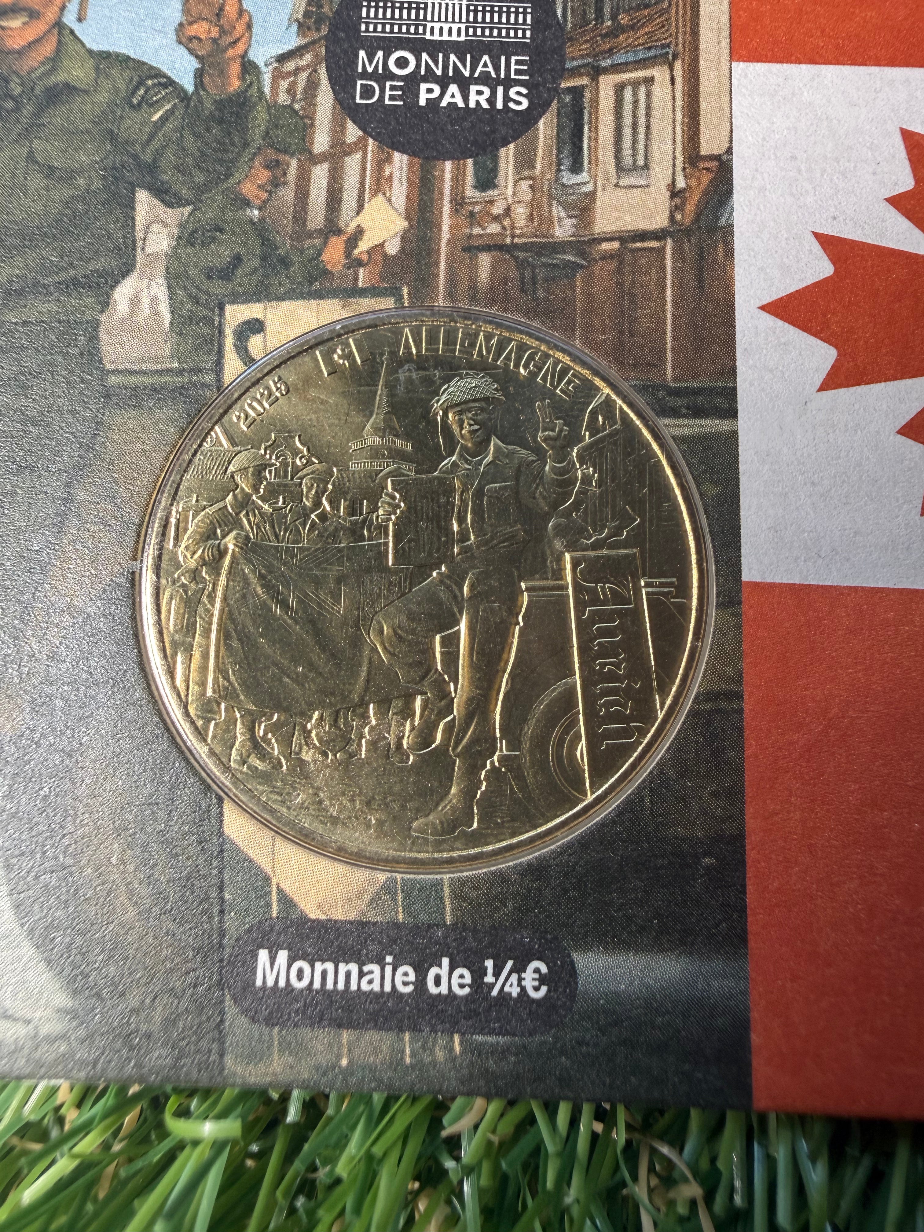 Monnaie De Paris 1/4 Euro D-Day VE Day 80th Anniversaries Coin Collection in Presentation Pack