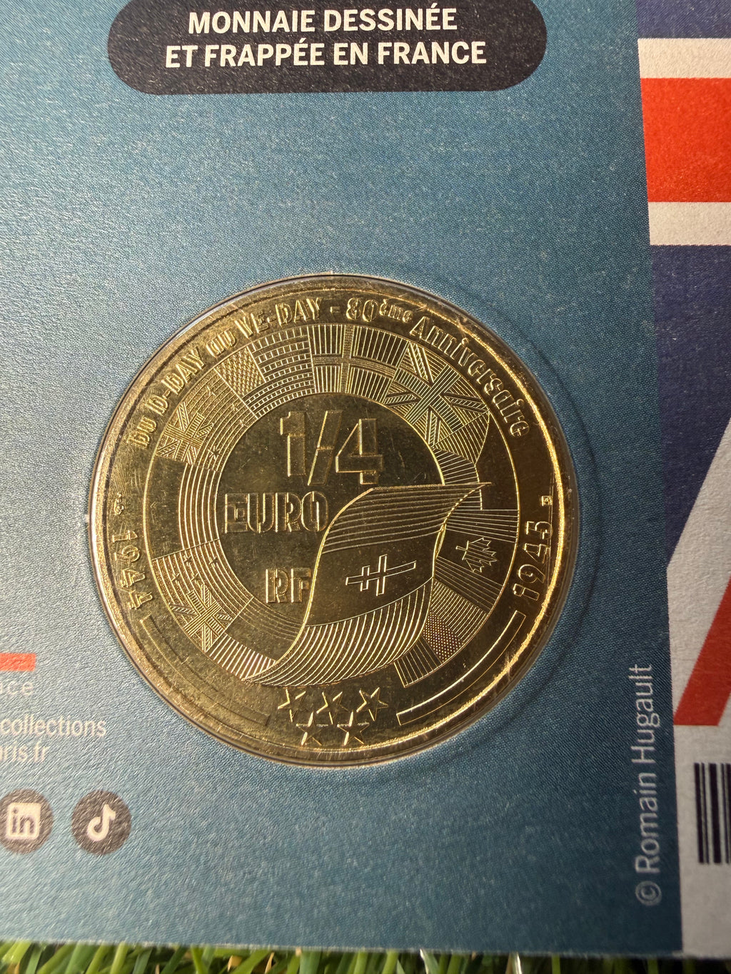 Monnaie De Paris 1/4 Euro D-Day VE Day 80th Anniversaries Coin Collection in Presentation Pack