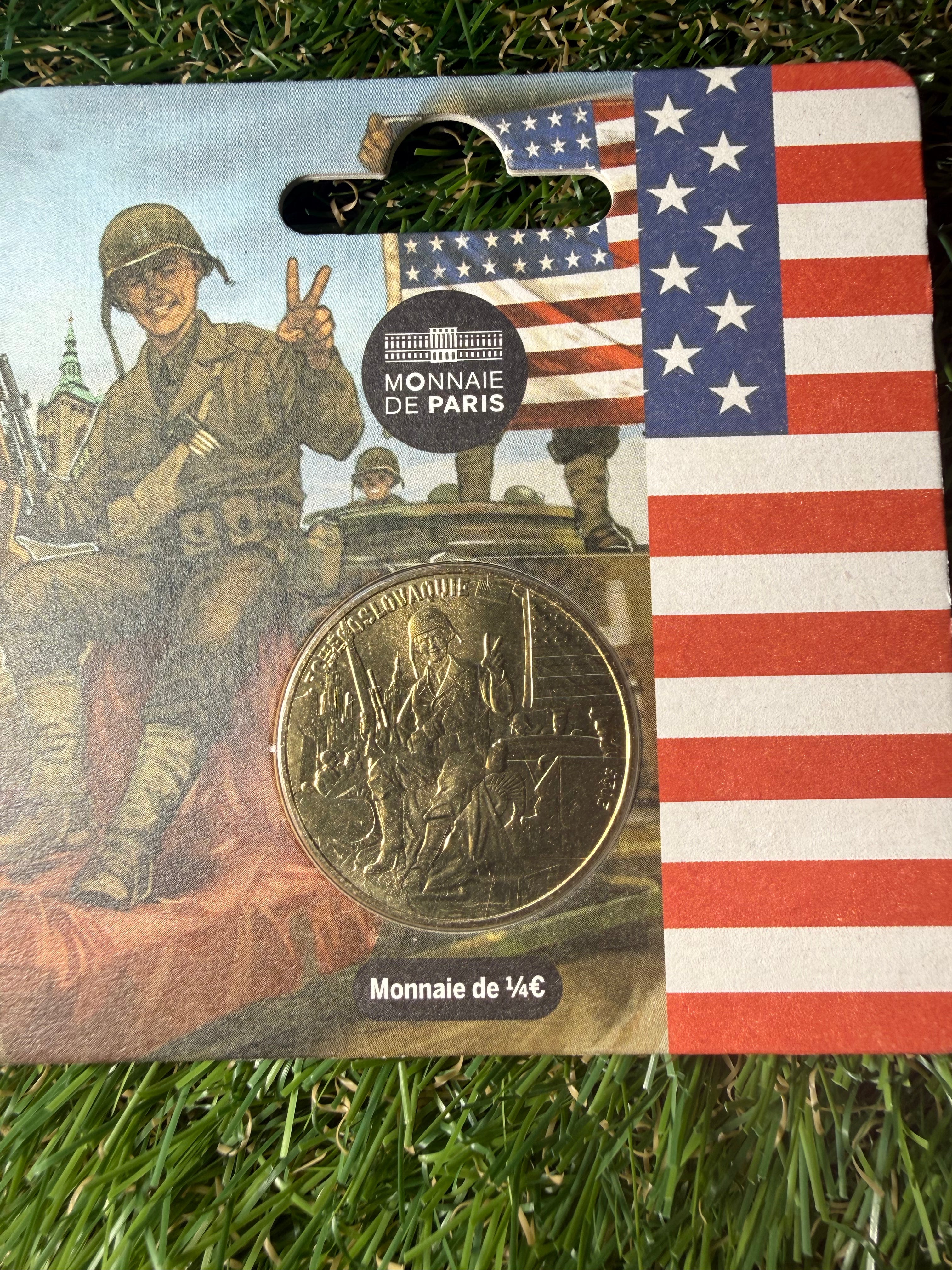 Monnaie De Paris 1/4 Euro D-Day VE Day 80th Anniversaries Coin Collection in Presentation Pack