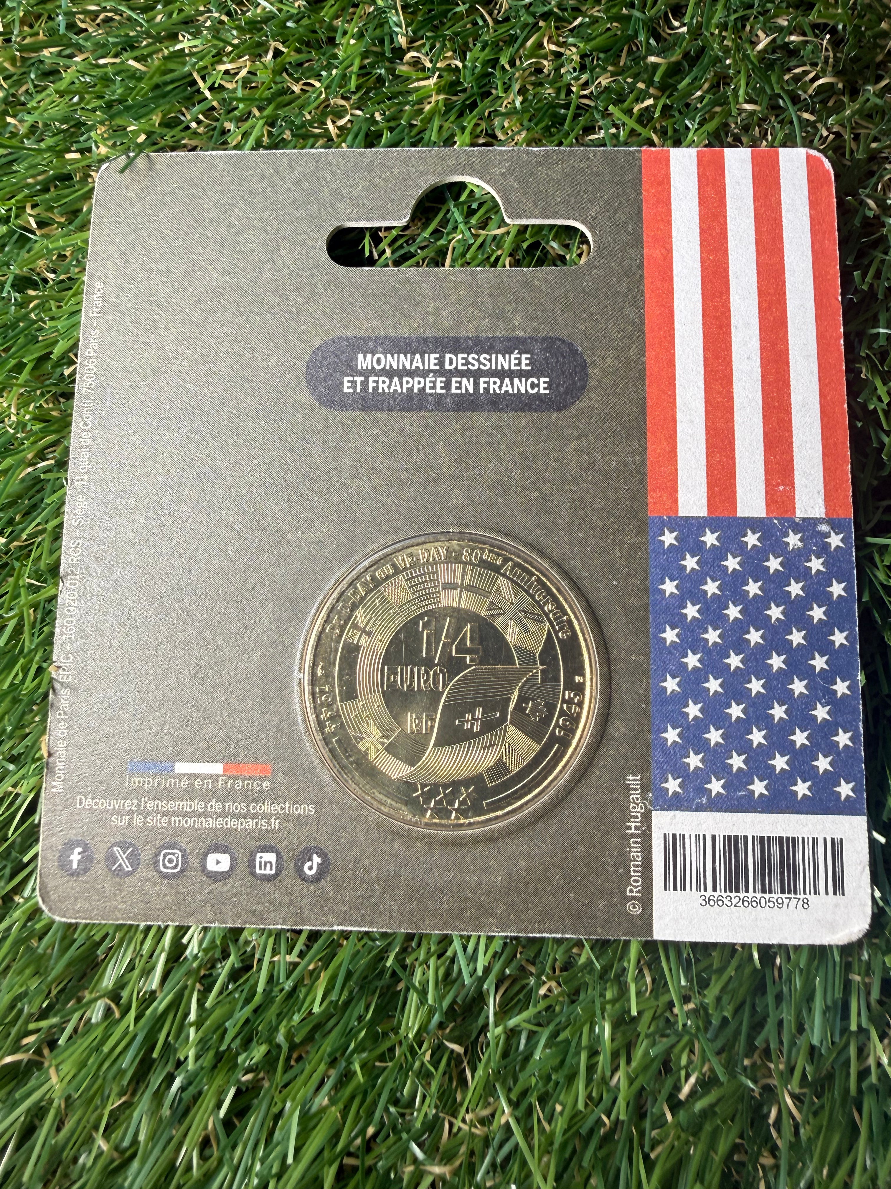 Monnaie De Paris 1/4 Euro D-Day VE Day 80th Anniversaries Coin Collection in Presentation Pack