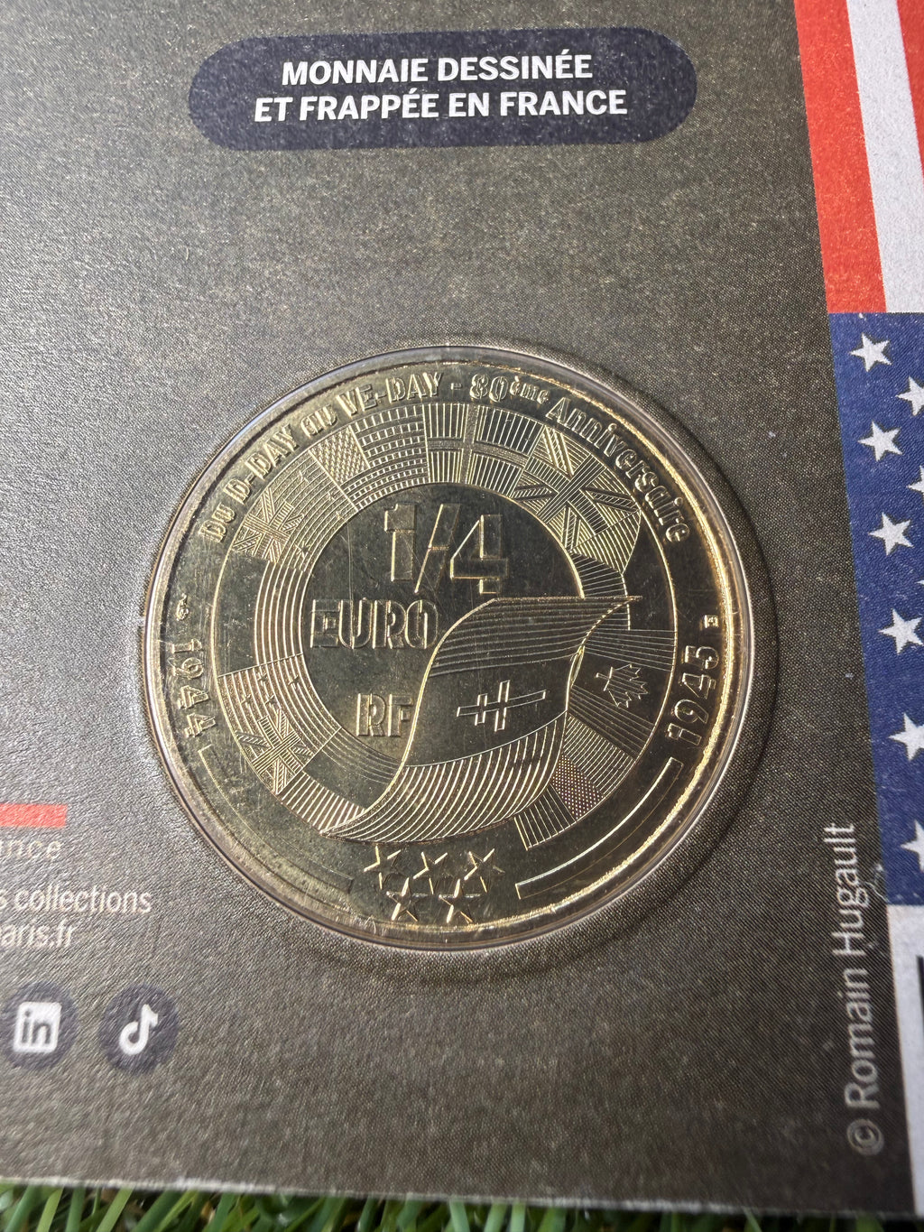 Monnaie De Paris 1/4 Euro D-Day VE Day 80th Anniversaries Coin Collection in Presentation Pack