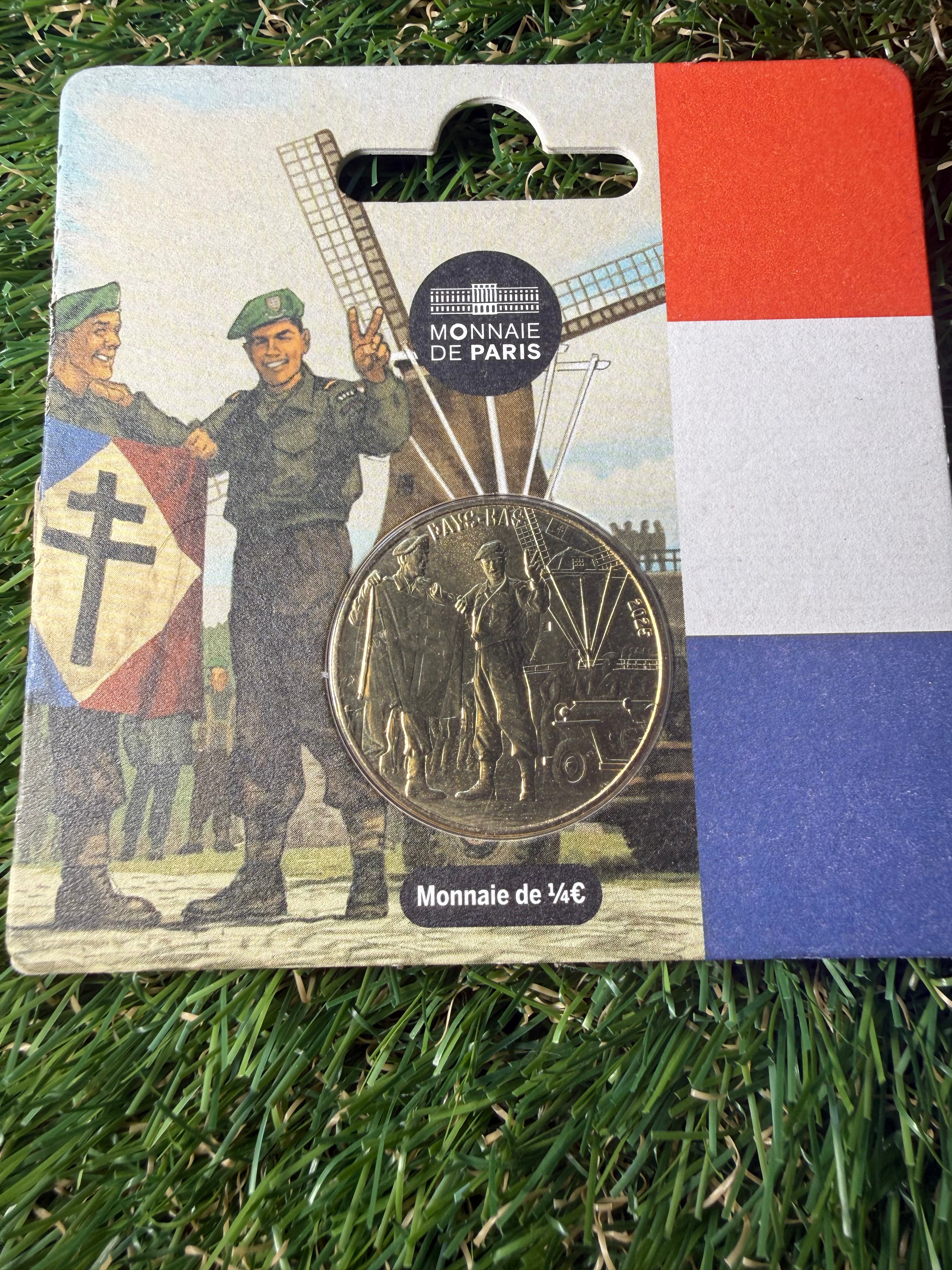 Monnaie De Paris 1/4 Euro D-Day VE Day 80th Anniversaries Coin Collection in Presentation Pack