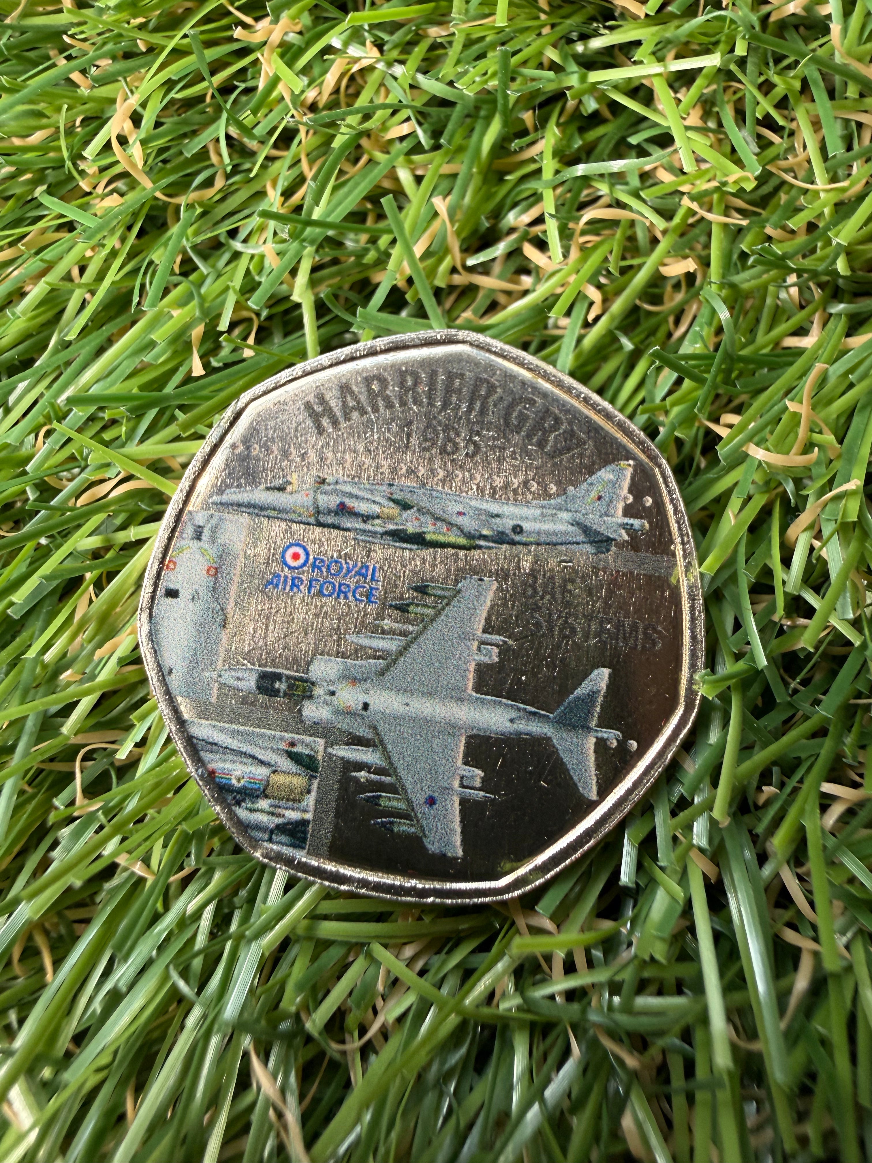 A collection of RAF aircraft coins / tokens celebrating the RAF’s 100th anniversary.