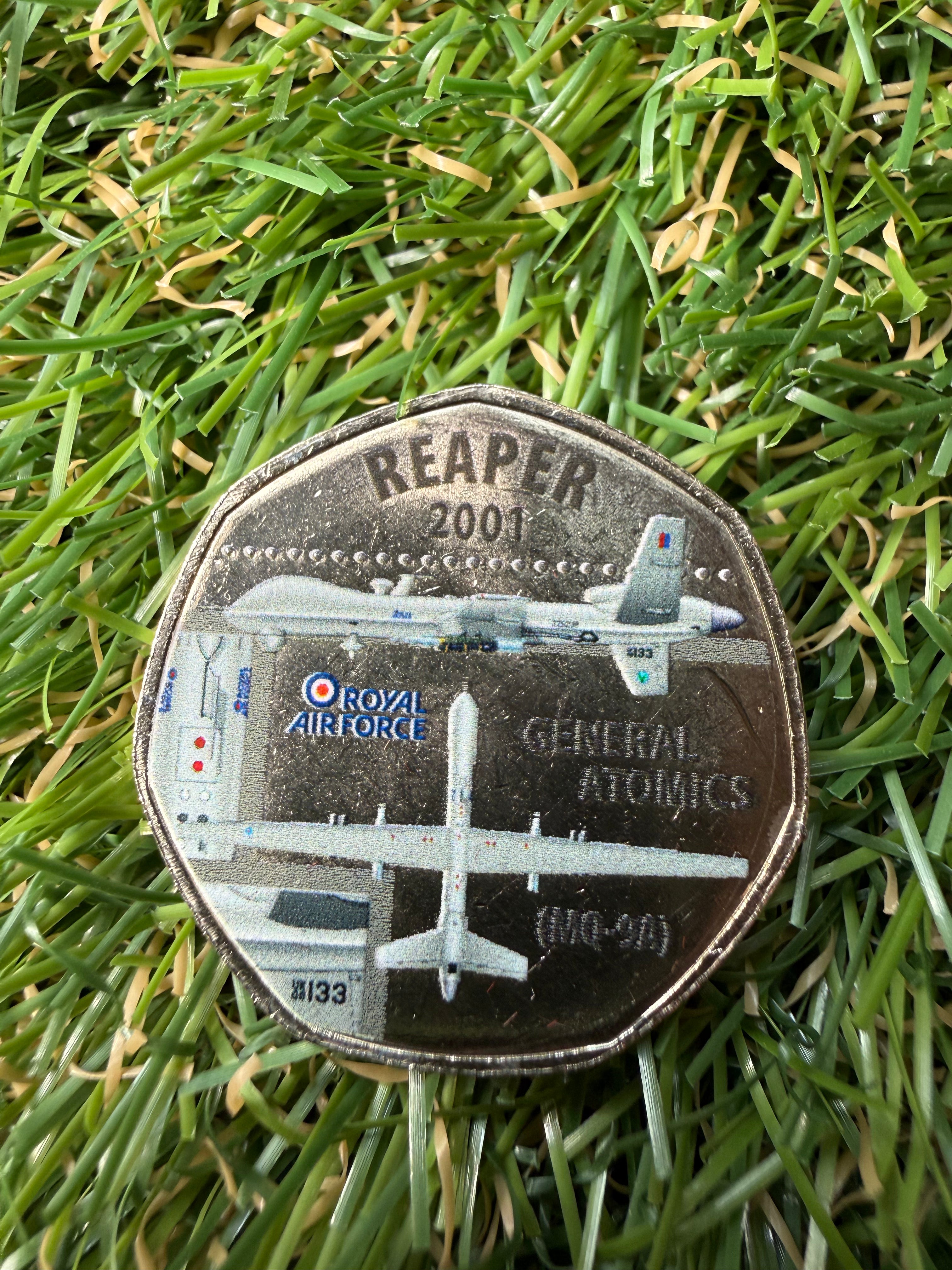A collection of RAF aircraft coins / tokens celebrating the RAF’s 100th anniversary.