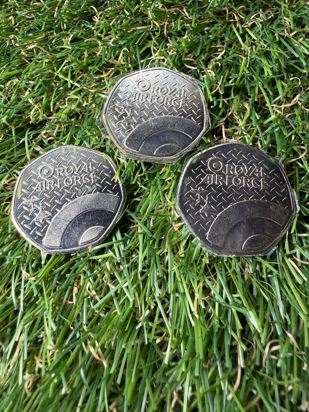 A collection of RAF aircraft coins / tokens celebrating the RAF’s 100th anniversary.