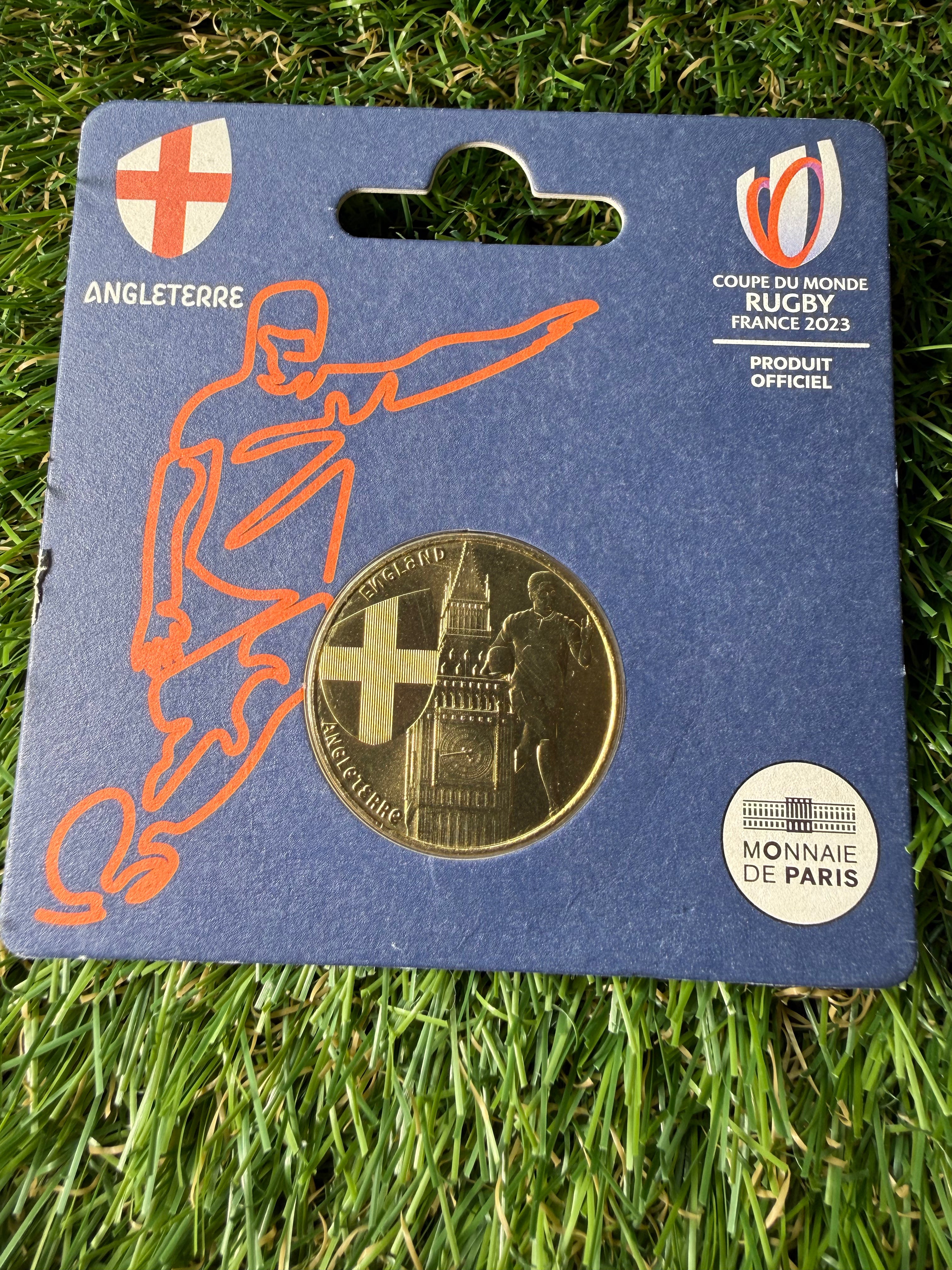 Official Monnaie de Paris 2023 Rugby World Cup England 1/4 Euro Coin in Blister Pack