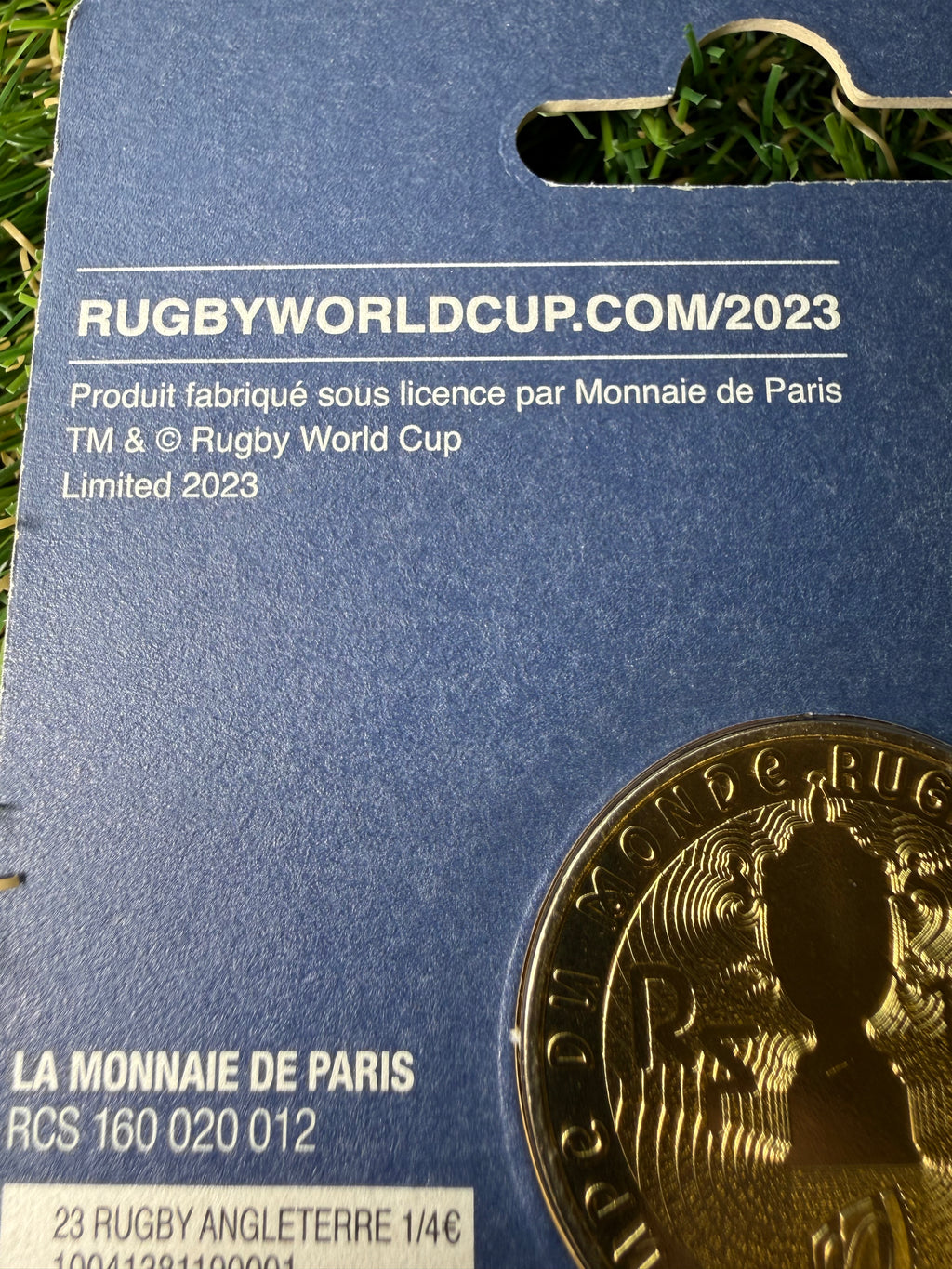 Official Monnaie de Paris 2023 Rugby World Cup England 1/4 Euro Coin in Blister Pack