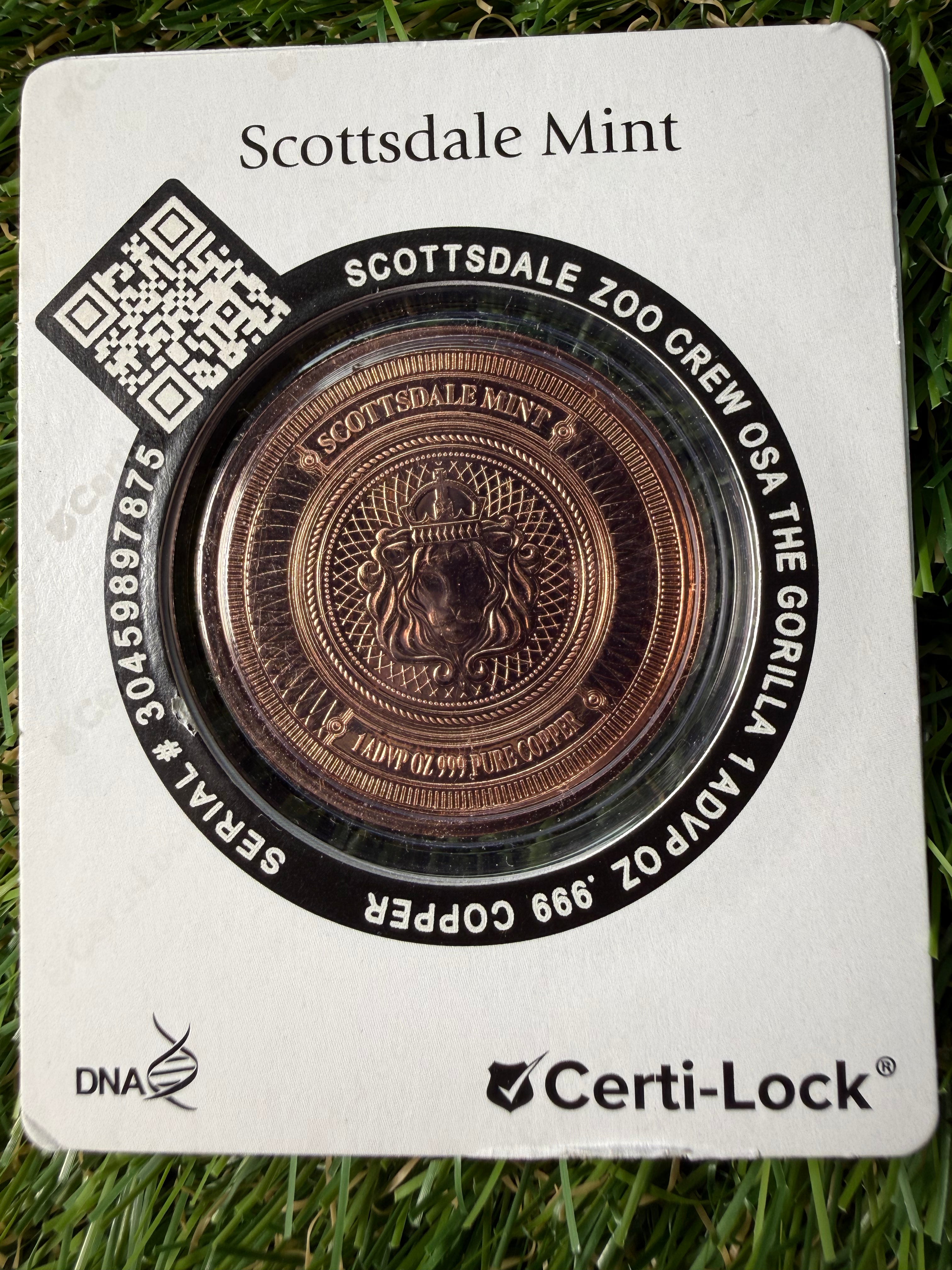 Scottsdale Mint ABC Zoo Crew 1 oz Copper Round in Certi-Lock Case