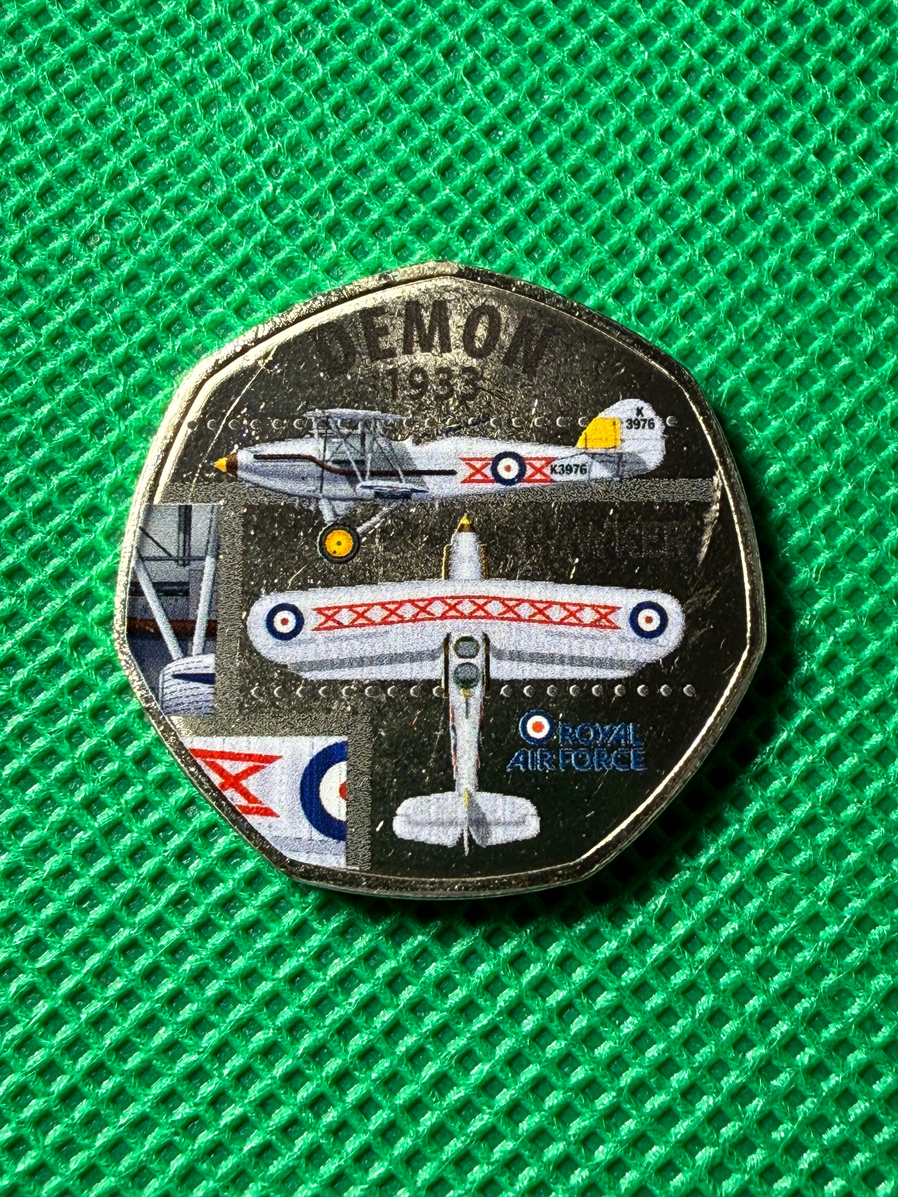 A collection of RAF aircraft coins / tokens celebrating the RAF’s 100th anniversary.