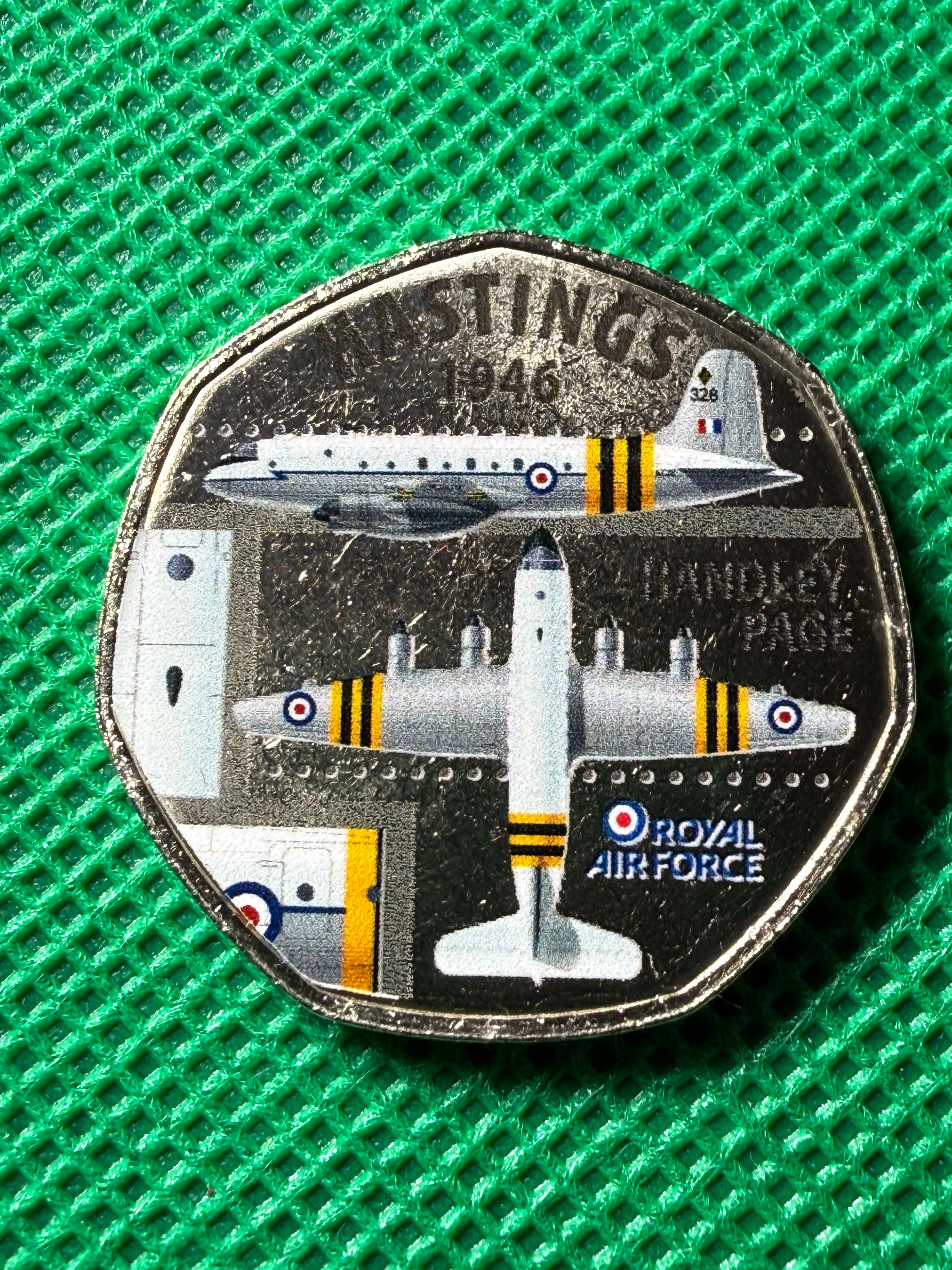 A collection of RAF aircraft coins / tokens celebrating the RAF’s 100th anniversary.