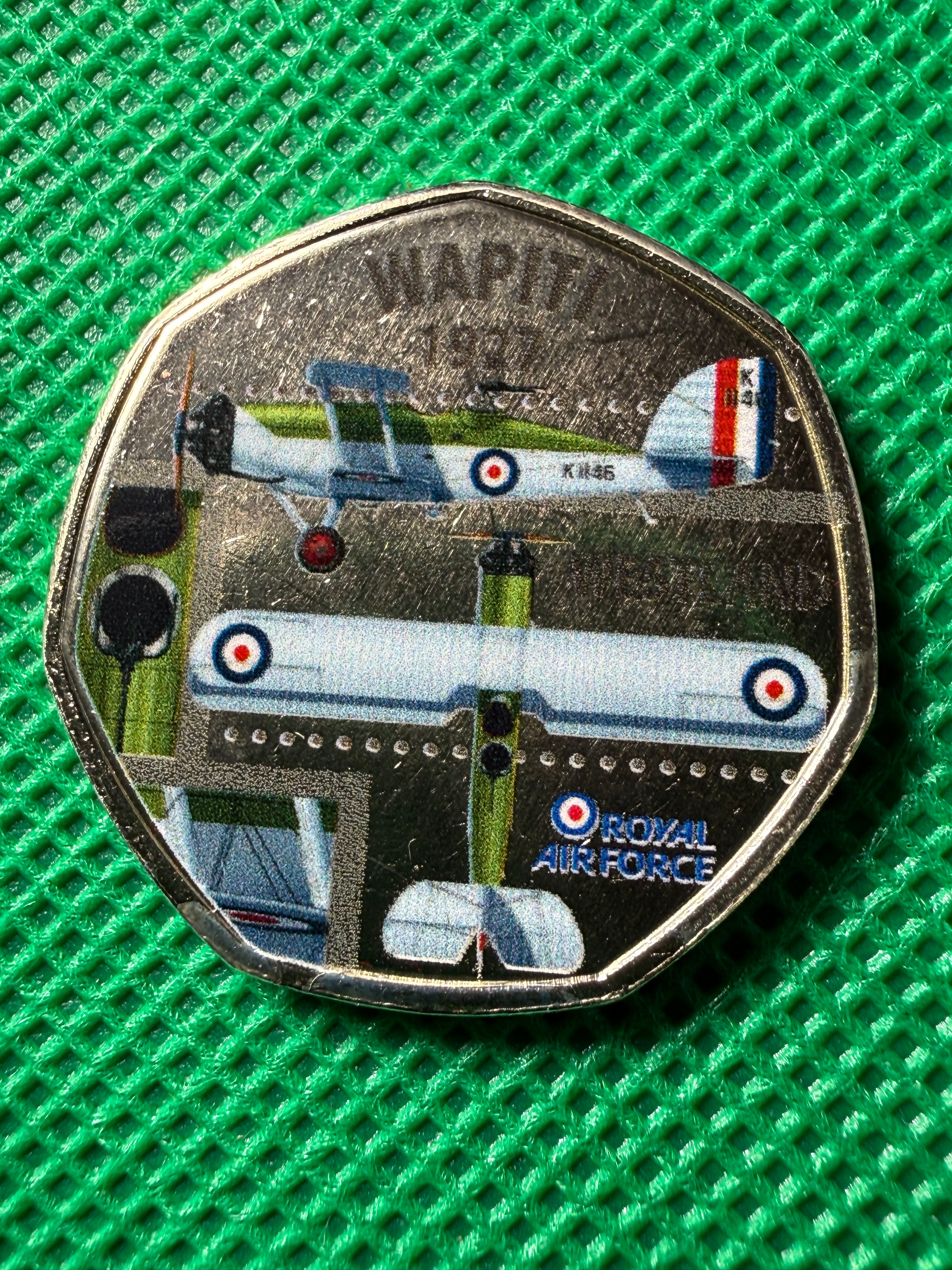 A collection of RAF aircraft coins / tokens celebrating the RAF’s 100th anniversary.