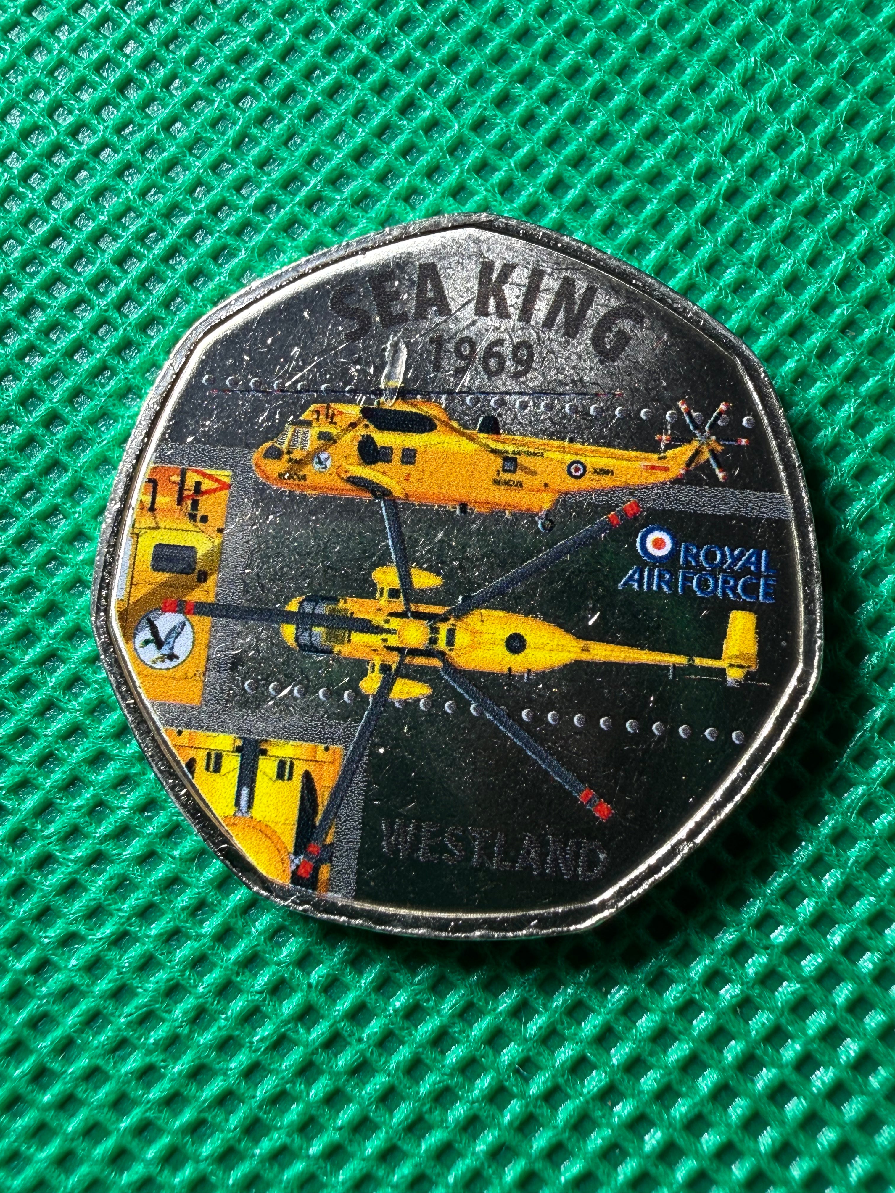 A collection of RAF aircraft coins / tokens celebrating the RAF’s 100th anniversary.